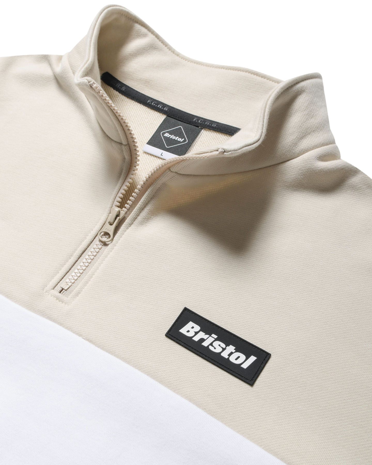 SOPH. | HALF ZIP STAND COLLAR SWEAT(L BEIGE):