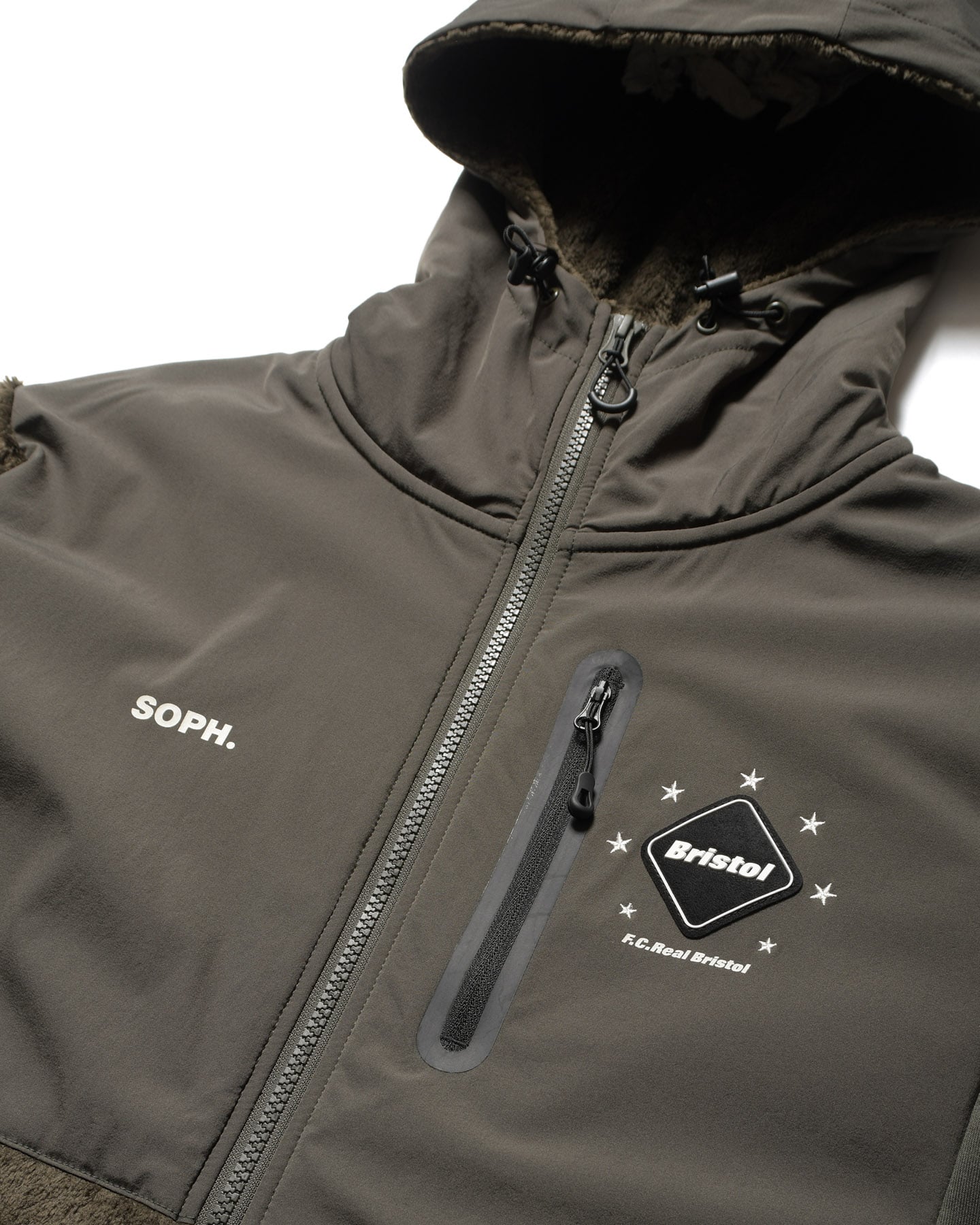 SOPH. | POLARTEC HYBRID HOODED JACKET(M KHAKI):