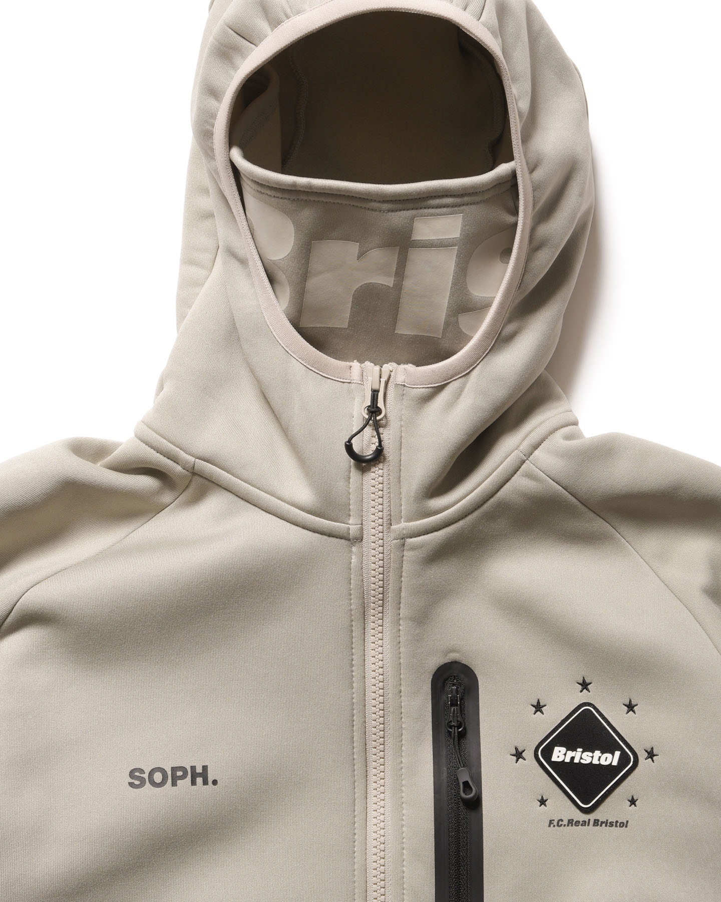 SOPH. | POLARTEC POWER STRETCH ZIP UP GAITER HOODIE(M BEIGE):