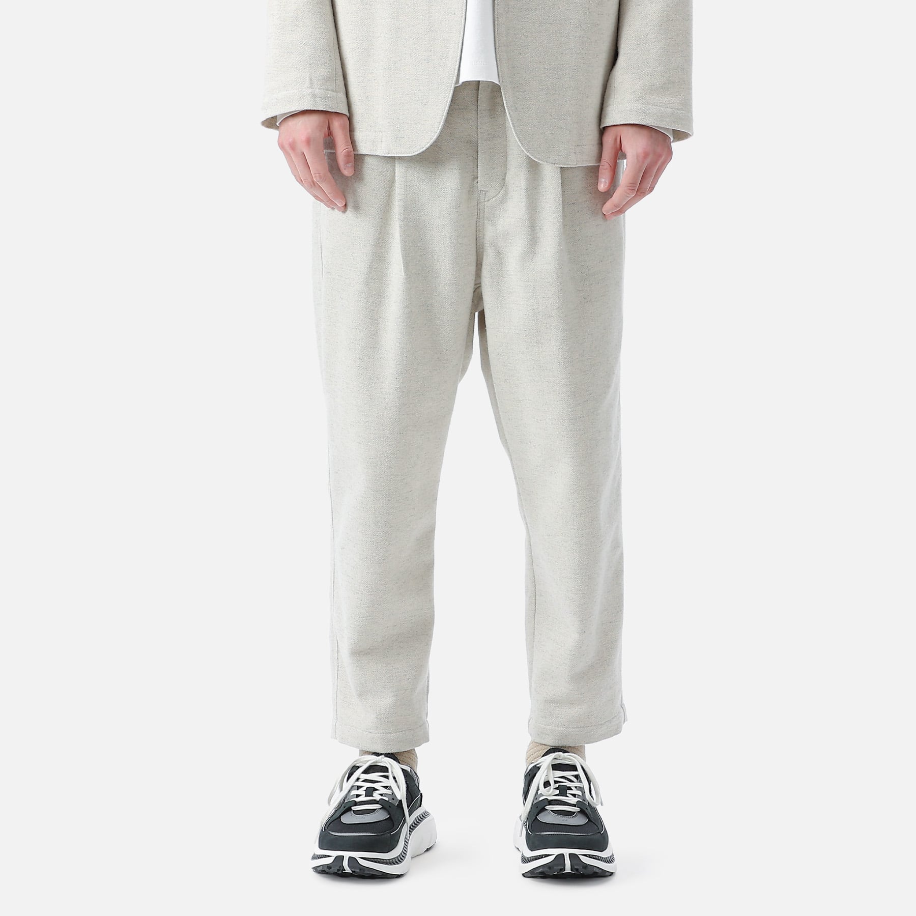 SOPH. | 1TUCK WIDE CROPPED EASY PANTS(M OFF WHITE):