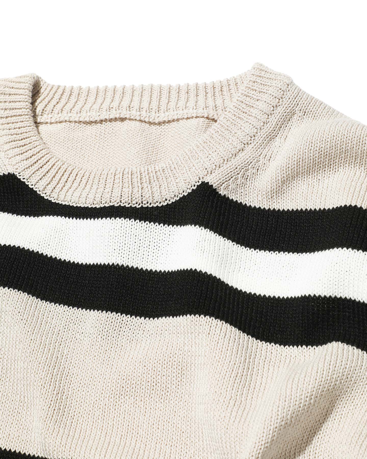 SOPH. | BORDER CREWNECK KNIT(M BEIGE):