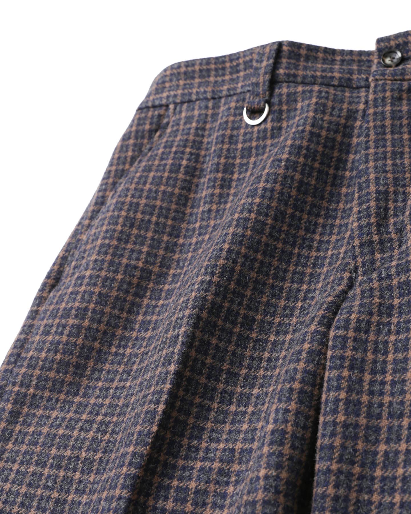 SOPH. | BLENDED WOOL STRAIGHT PANTS(M NAVY CHECK):