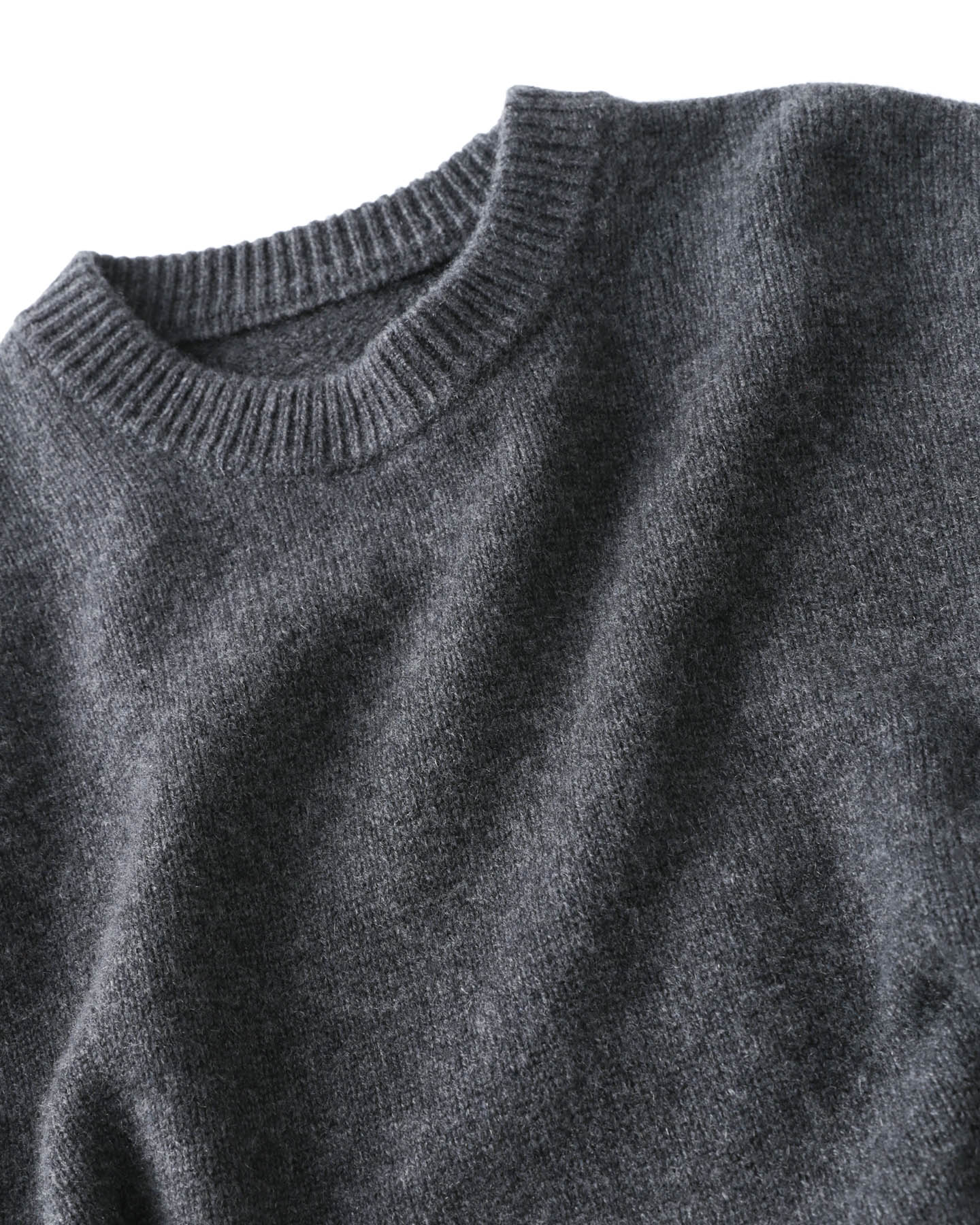 SOPH. | CASHMERE CREWNECK KNIT(M CHARCOAL GRAY):