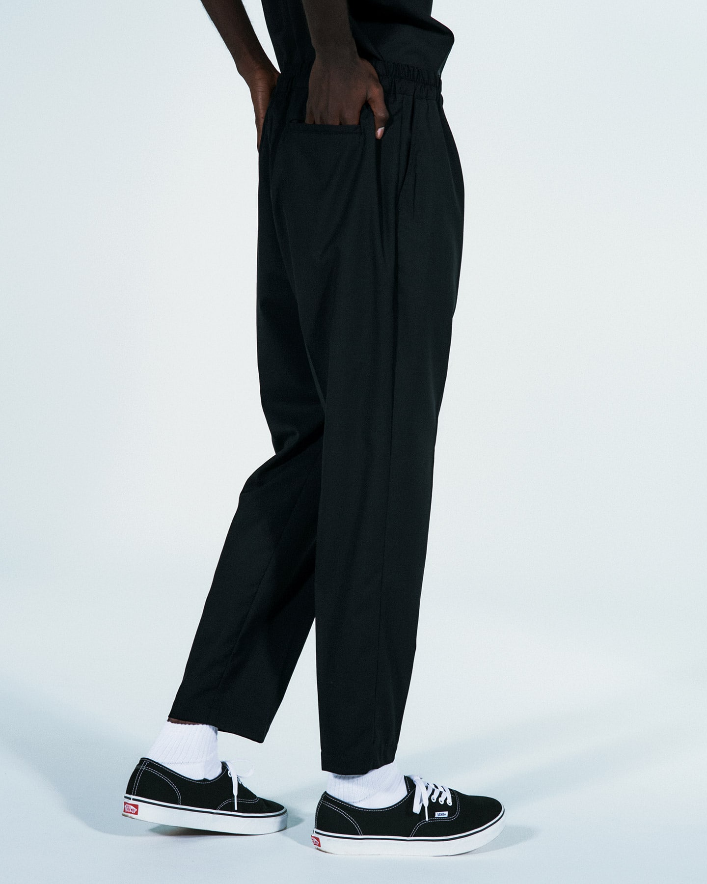 SOPH. | SUMMER STRETCH WOOL TAPERED EASY PANTS(M NAVY):