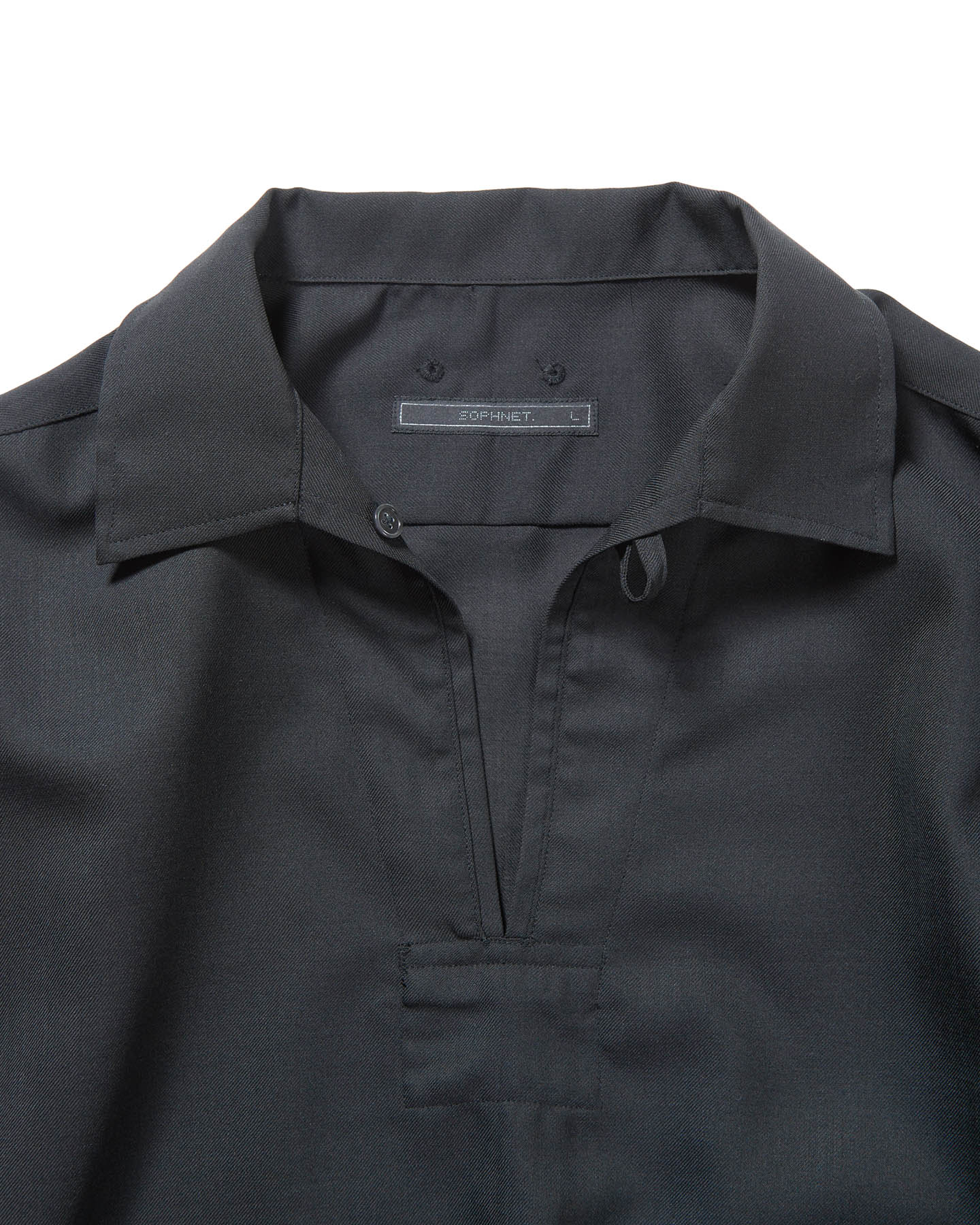 SOPH. | WOOL TWILL PULLOVER SHIRT(M BLACK):