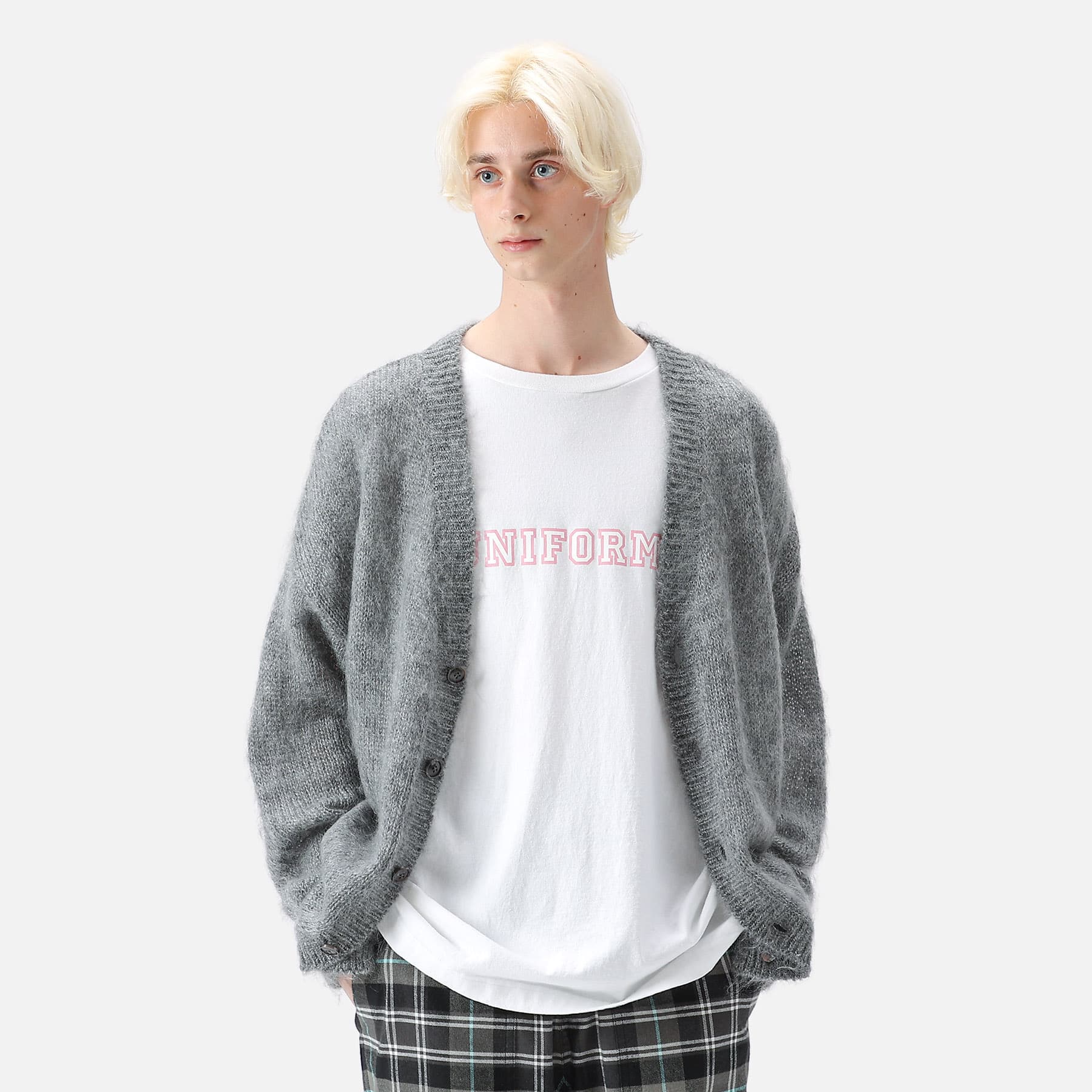 SOPH. | MOHAIR KNIT CARDIGAN(2 GRAY):