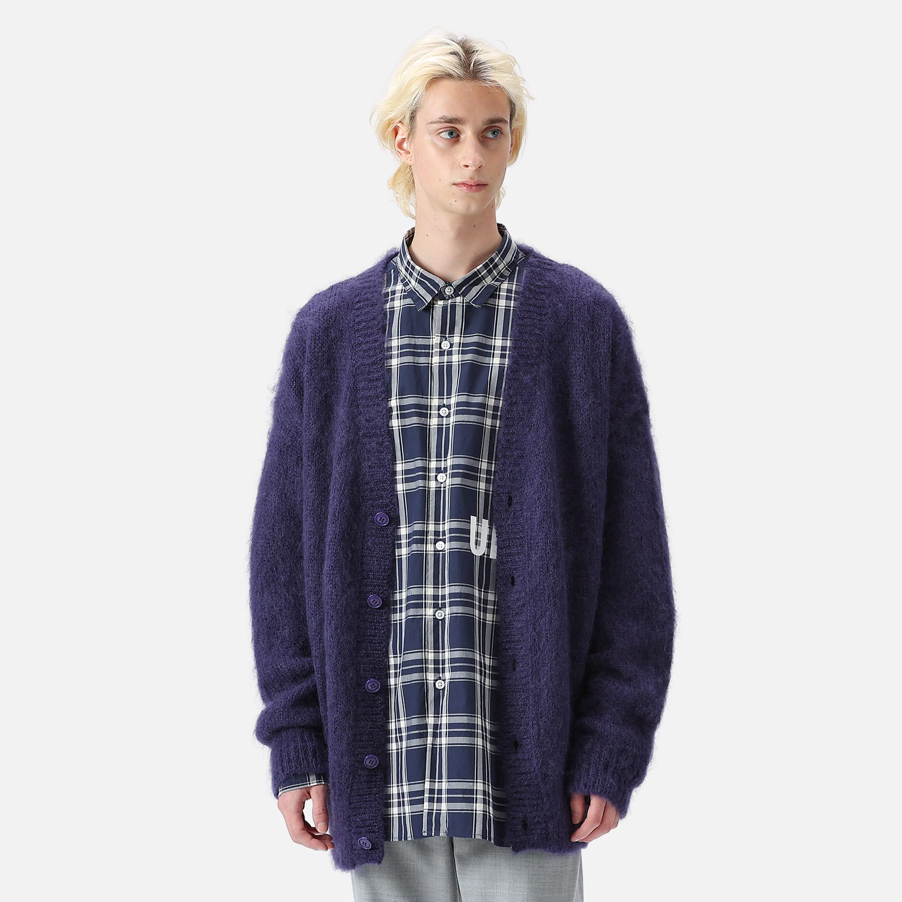 MOHAIR KNIT CARDIGAN(2 PURPLE) - SOPH.