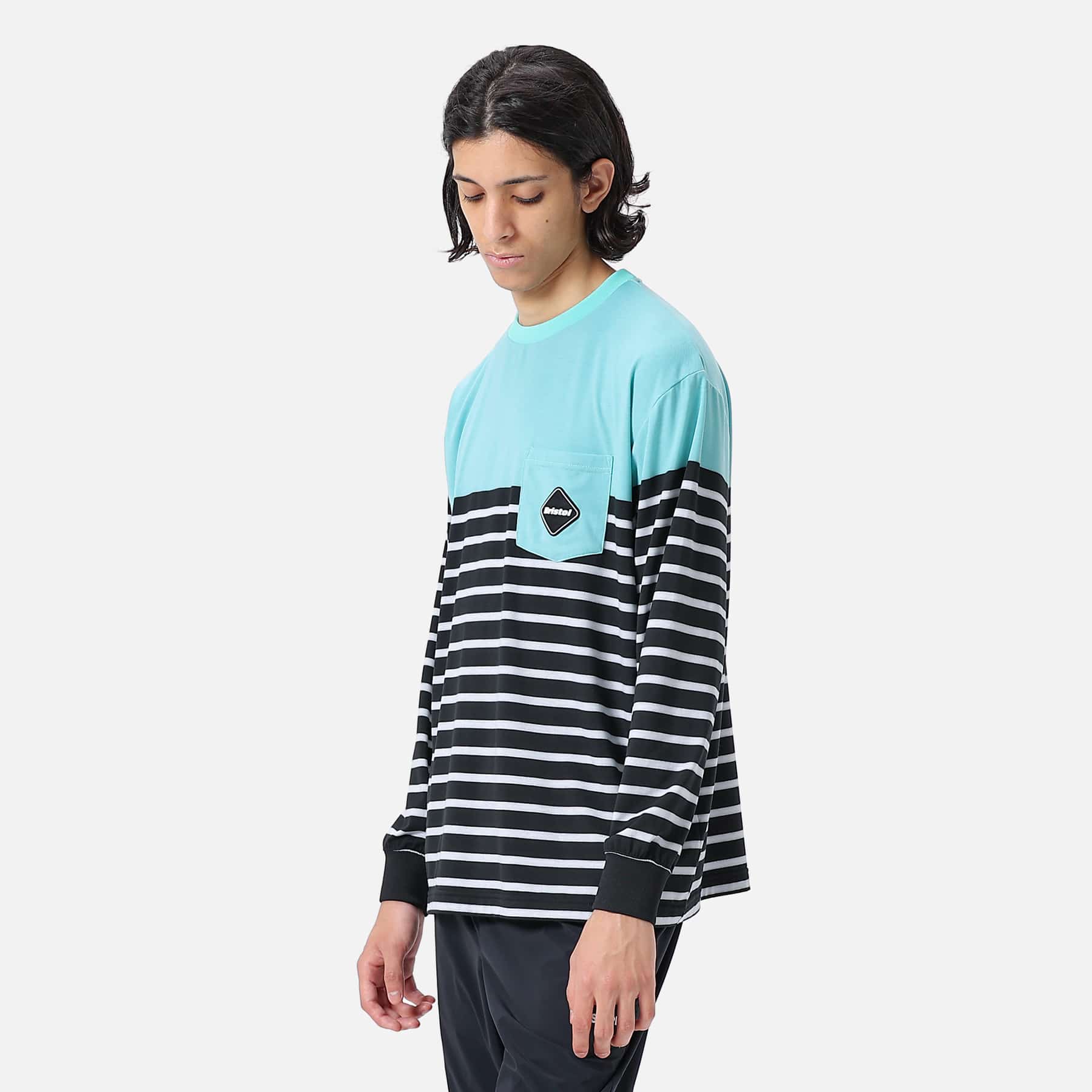 SOPH. | L/S PANELED BORDER CREW NECK POCKET TEE(M BLACK):