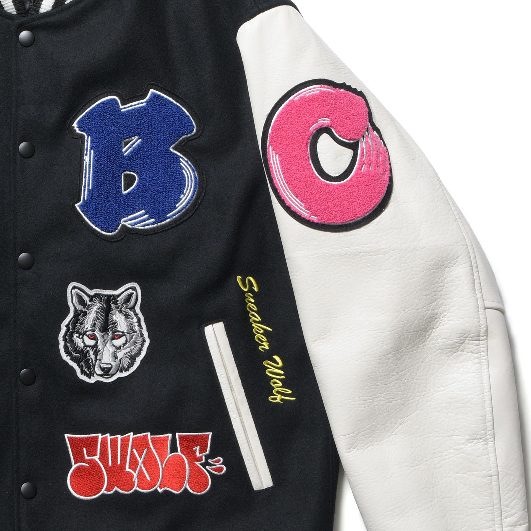 SOPH. | SNEAKERWOLF TEAM VARSITY JACKET(M BLACK):