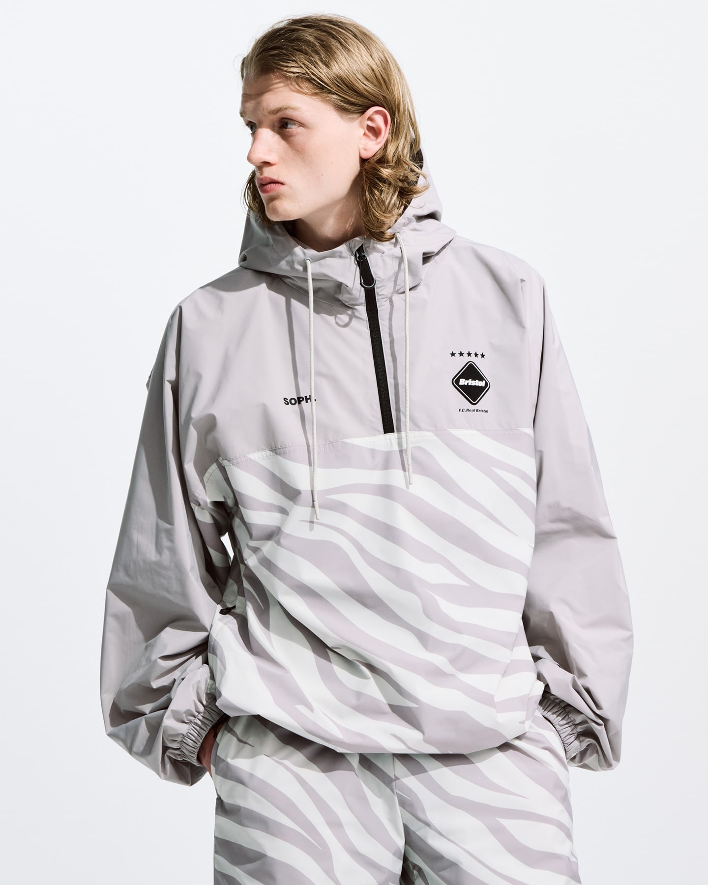 XL FCRB 23AW PRACTICE ANORAK GRAY ZEBRA-