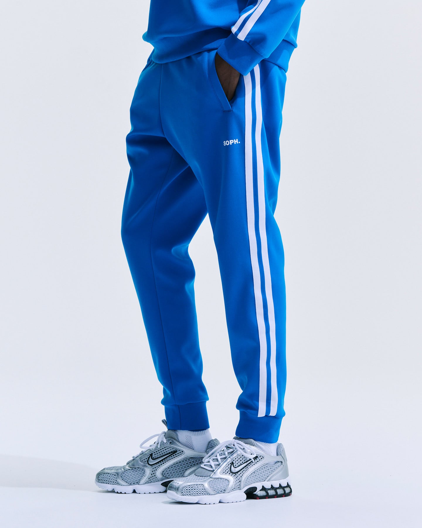 SOPH. | TRAINING TRACK RIBBED PANTS(M BLUE):