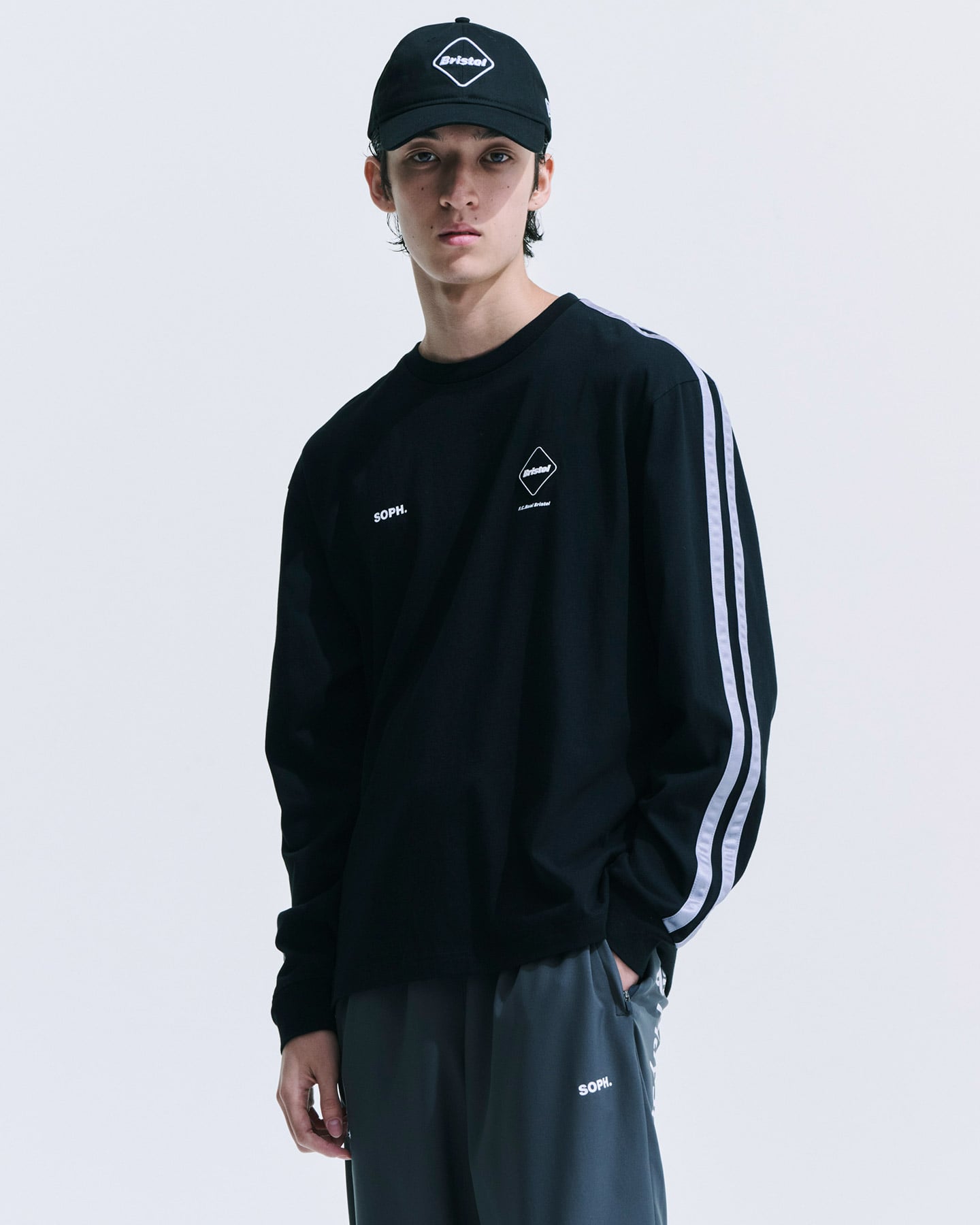 SOPH. | LINE TEAM L/S BAGGY TEE(M A(BLACK / WHITE)):