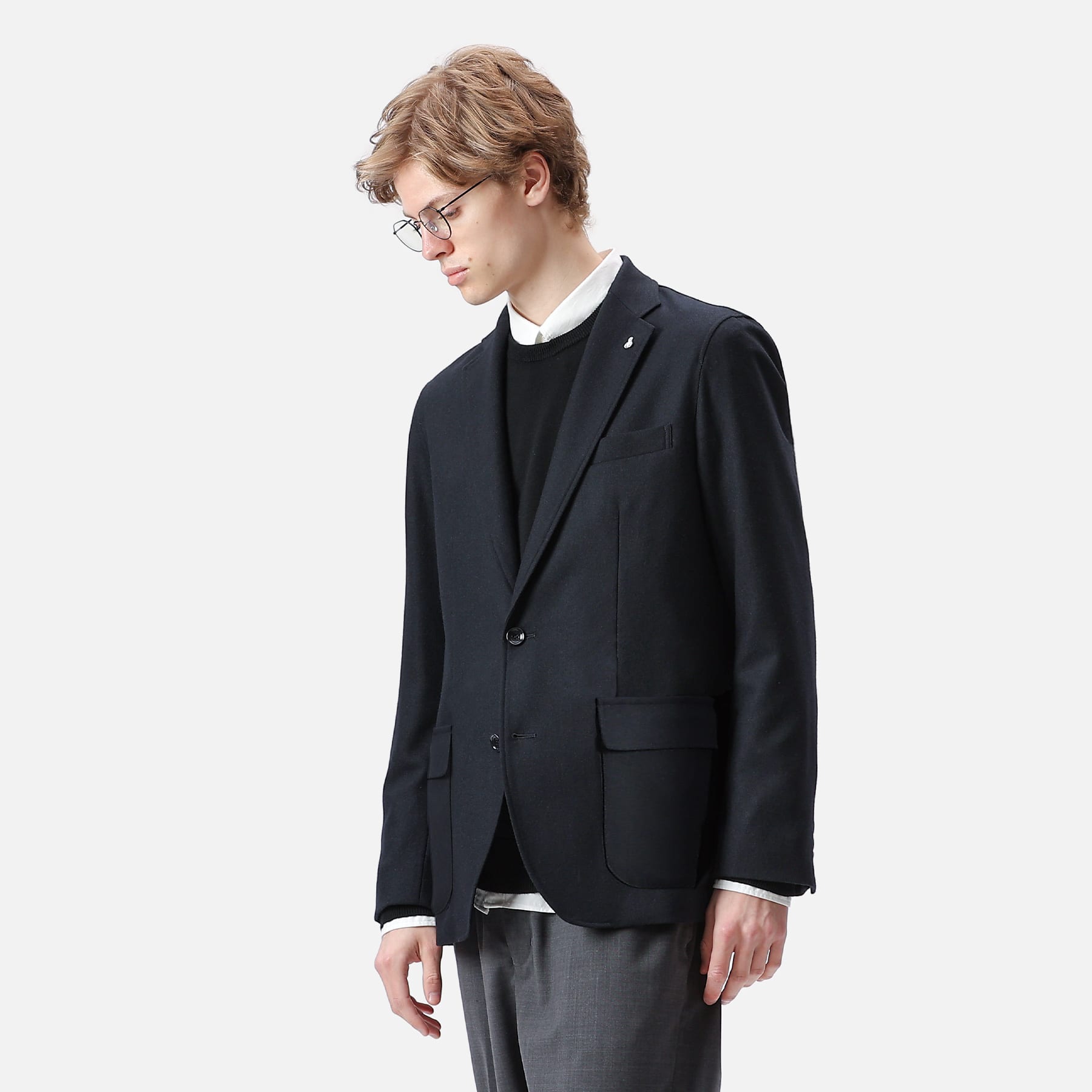 SOPH. | HOME SPUN 2BUTTON JACKET(L NAVY):