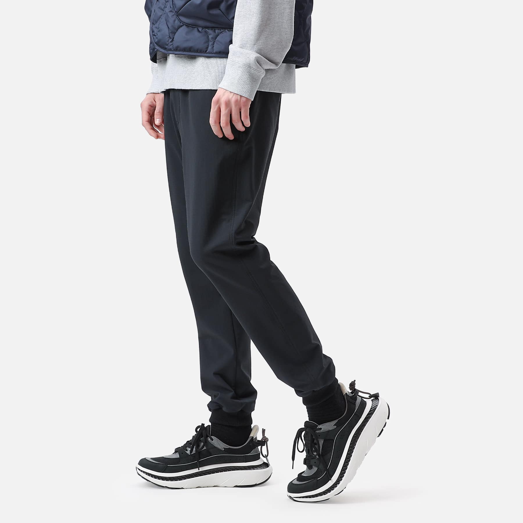 SOPH. | SLIM FIT RIBBED 4WAY STORM FLEECE PANTS(M BLACK):