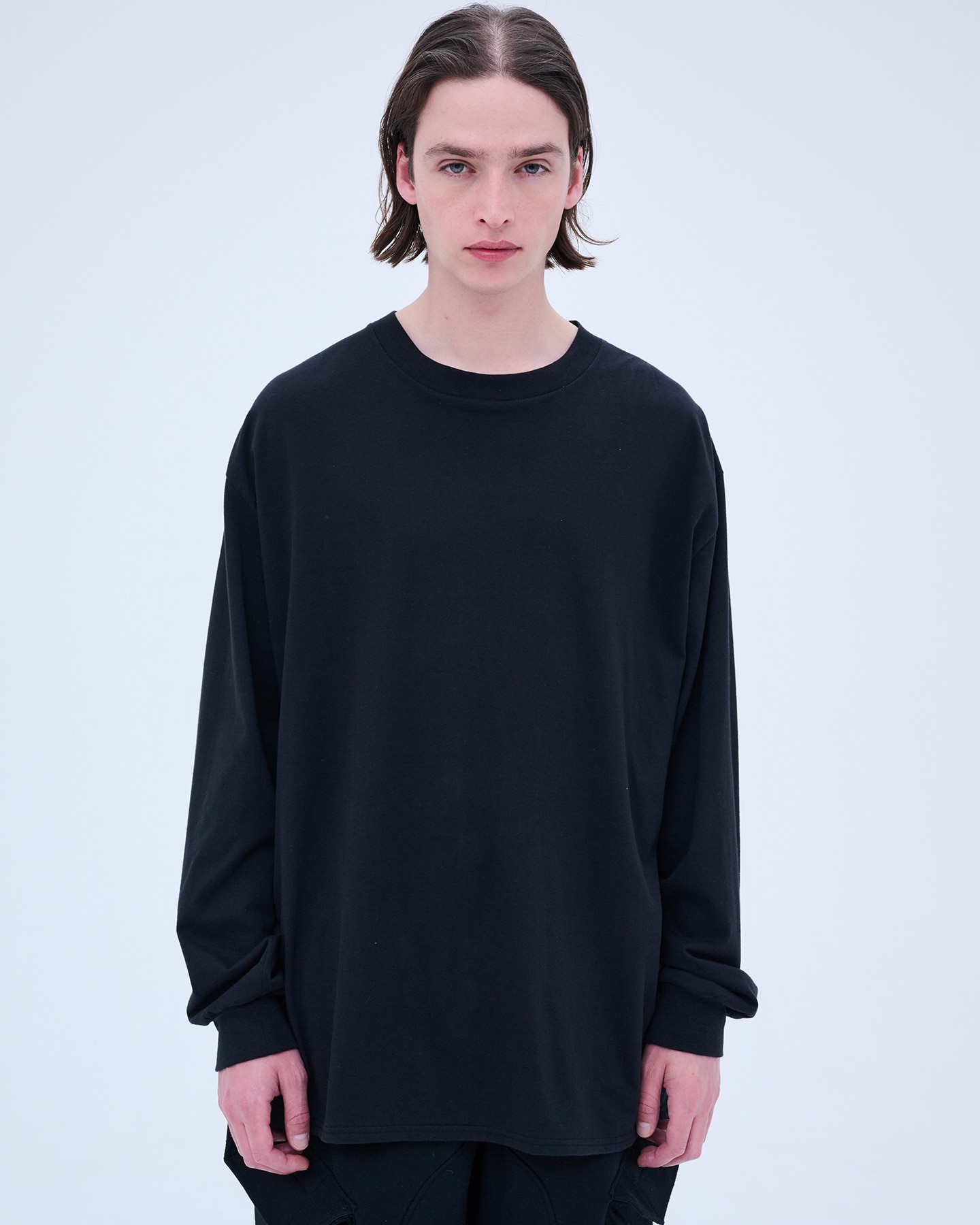 SOPH. | SUPIMA CASHMERE L/S BAGGY TEE(M BLACK):