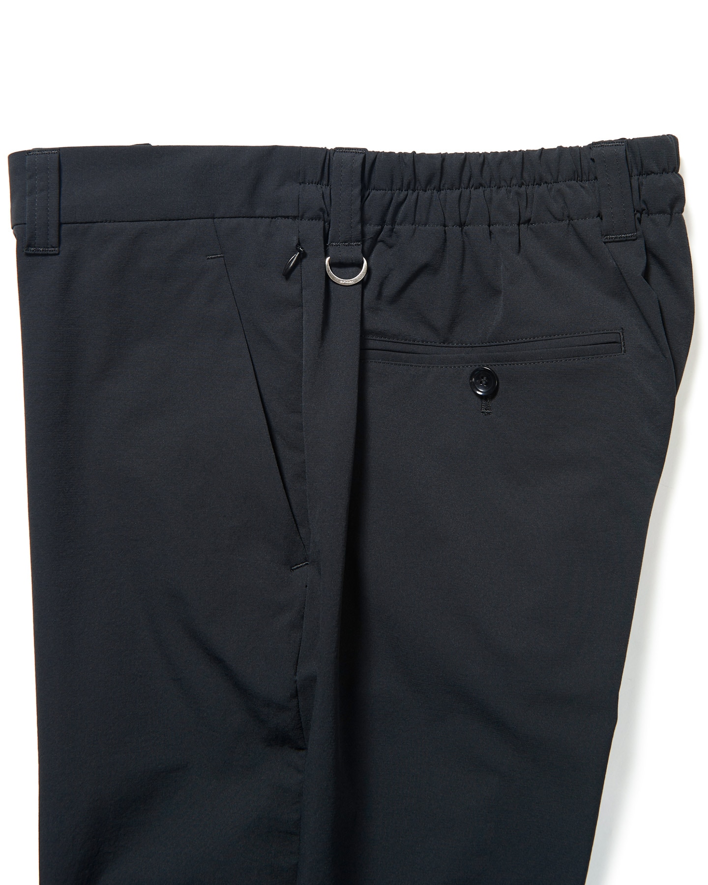 SOPH. | 4WAY STRETCH SHIRRING SLIM FIT SLACKS(M BLACK):