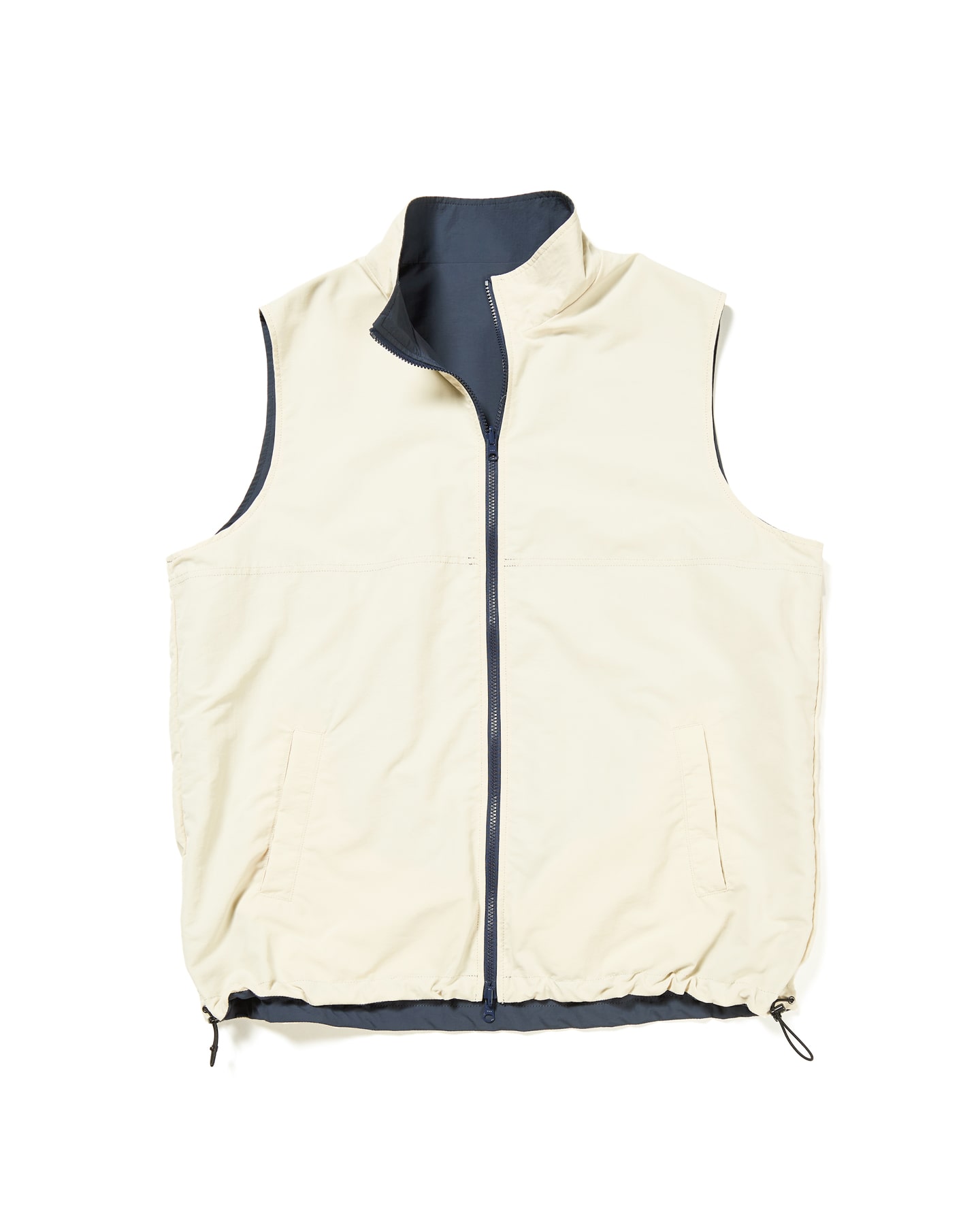 SOPH. | SUPPLEX REVERSIBLE STAND COLLAR VEST(2 NAVY / BEIGE):