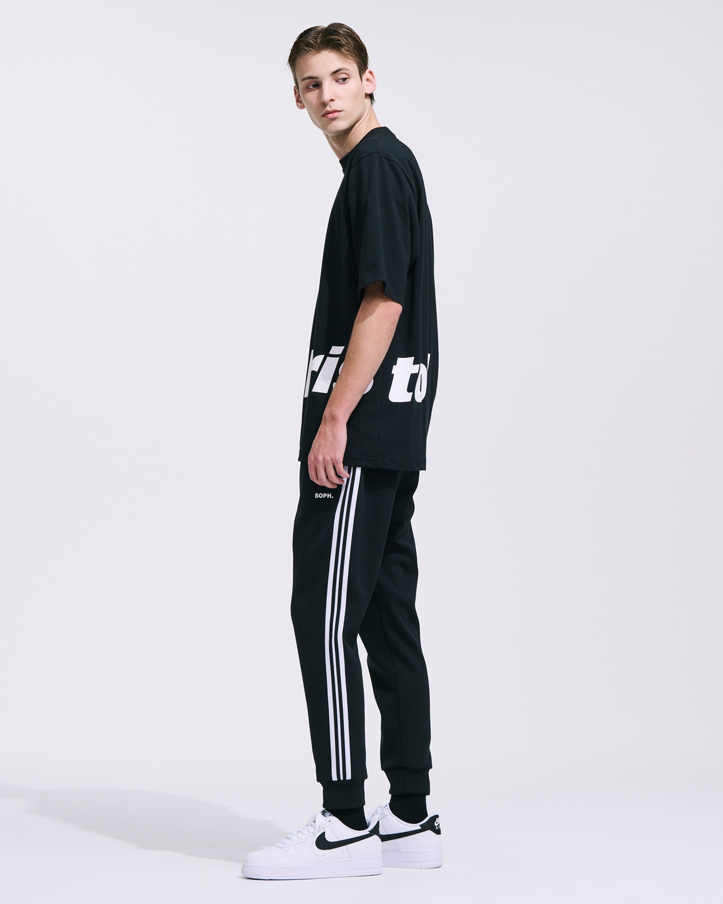 SOPH. | TRAINING TRACK RIBBED PANTS(L OFF WHITE):