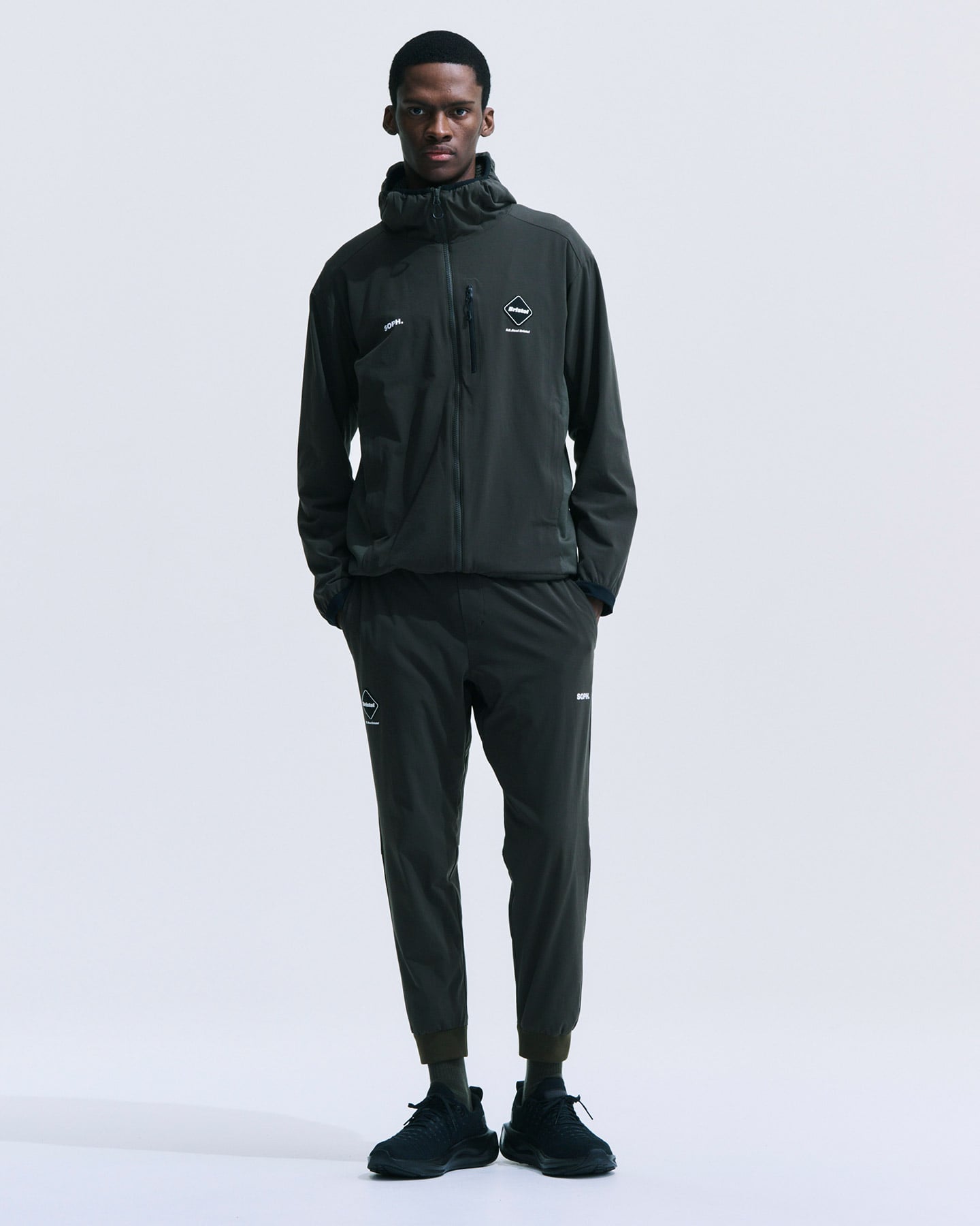 SOPH. | LYCRA TRACK RIBBED PANTS(M BLACK):