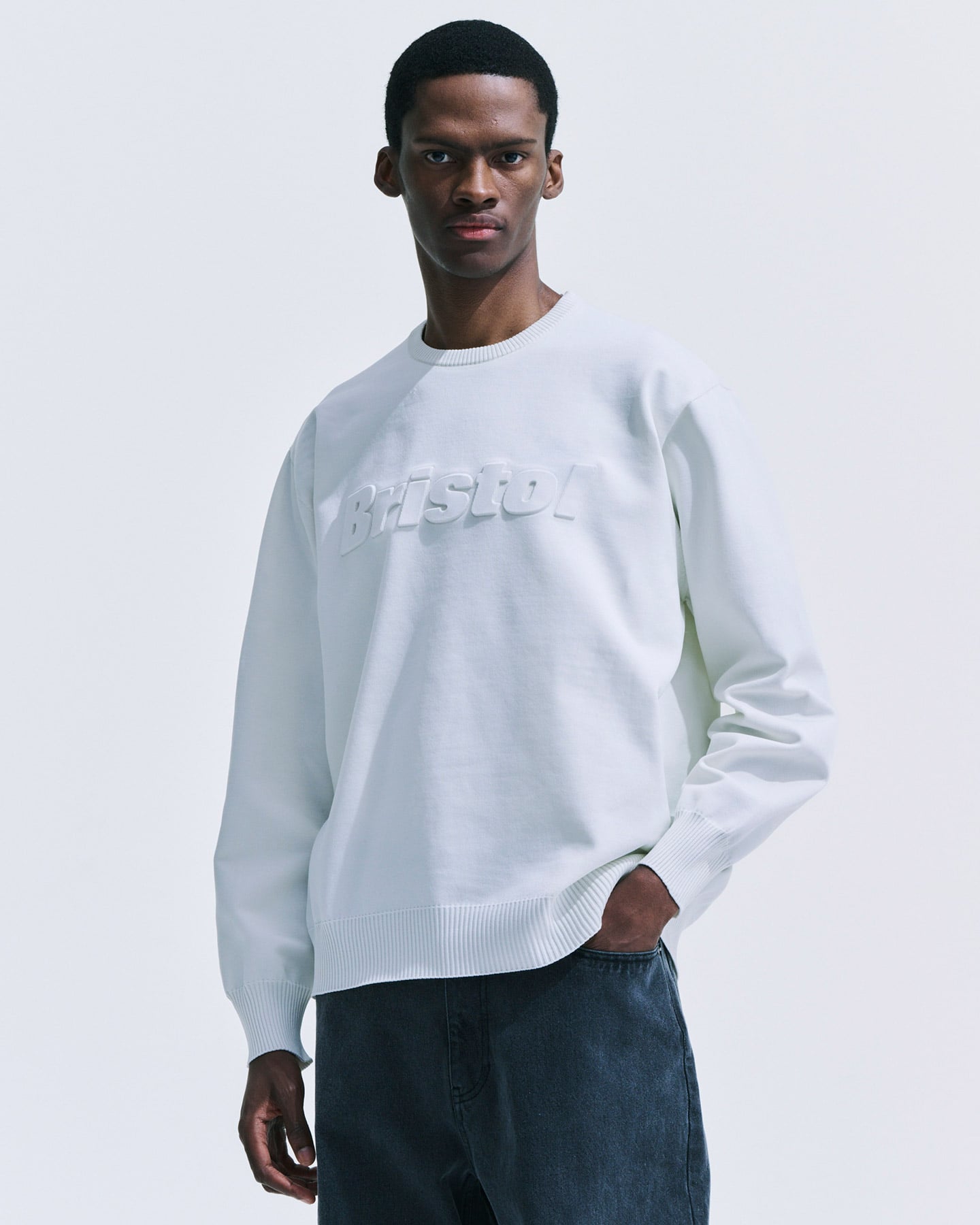 SOPH. | AUTHENTIC LOGO CREWNECK KNIT(M BLACK):