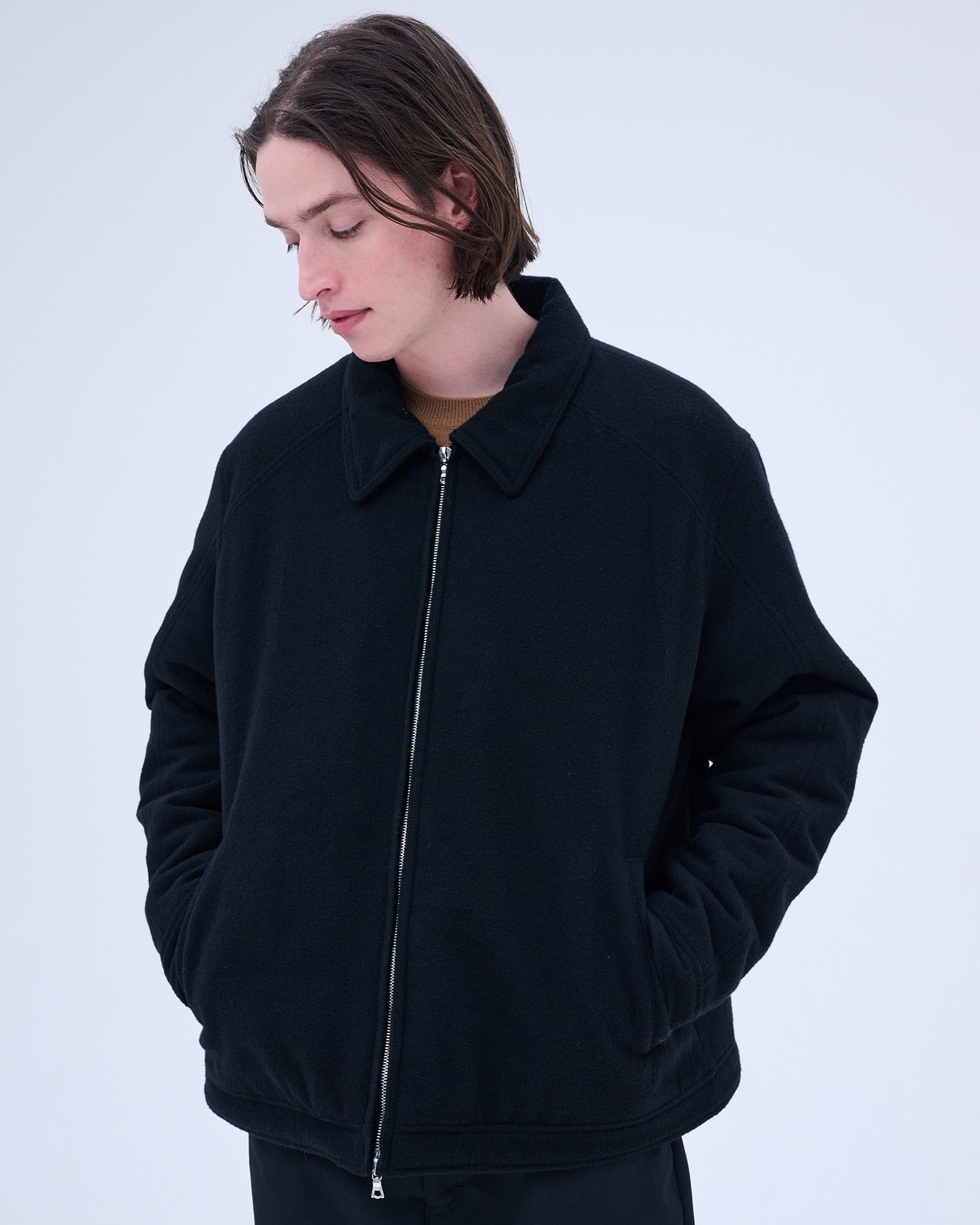 SOPH. | WOOL MOSSER SINGLE RIDER'S JACKET(M BLACK):