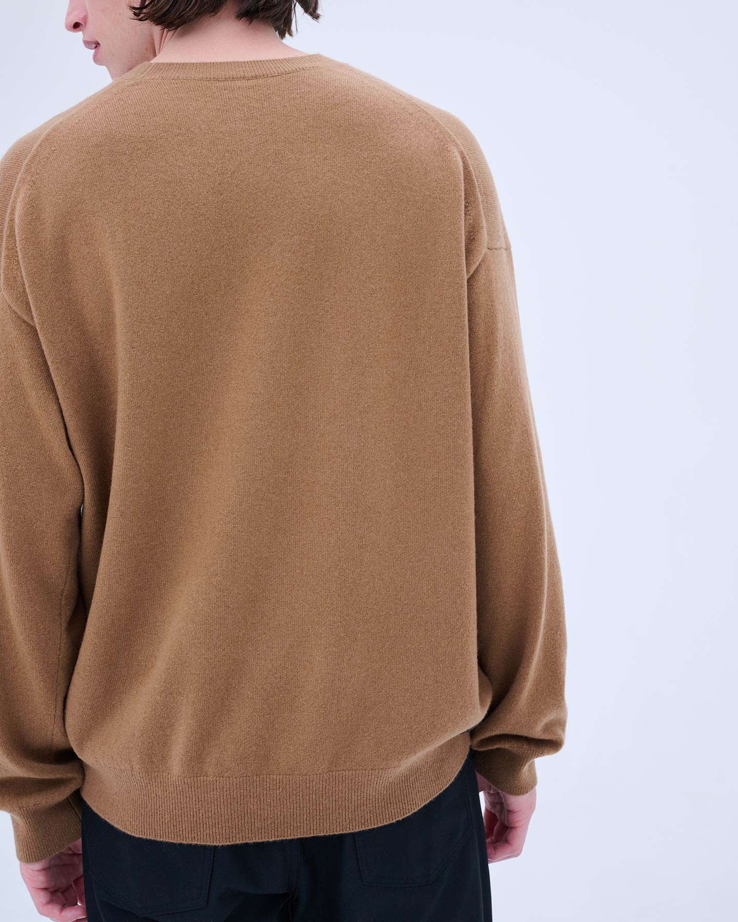 SOPH. | CASHMERE HIGH GAUGE CREWNECK KNIT(M CAMEL):