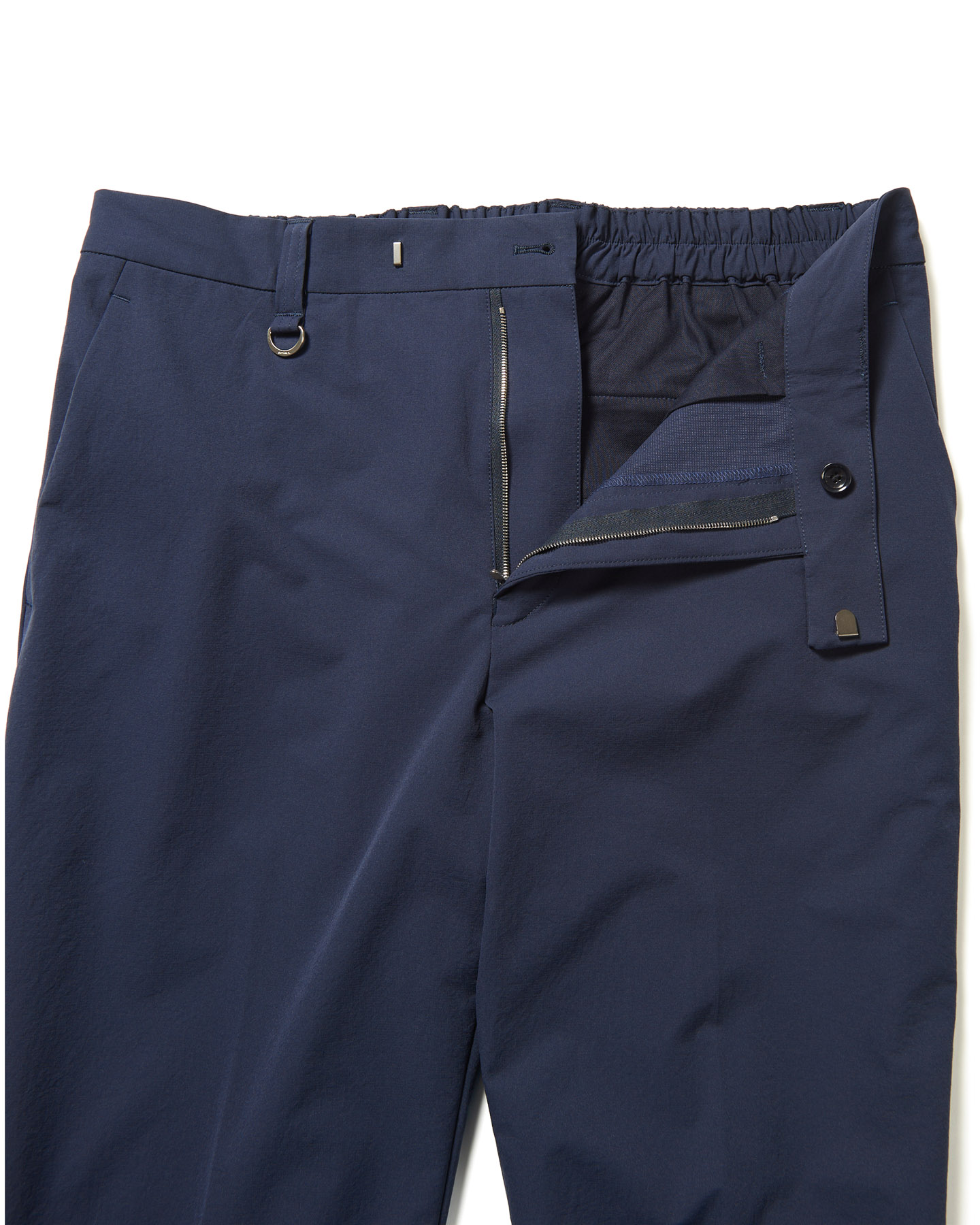 SOPH. | 4WAY STRETCH SHIRRING SLIM FIT SLACKS(M NAVY):