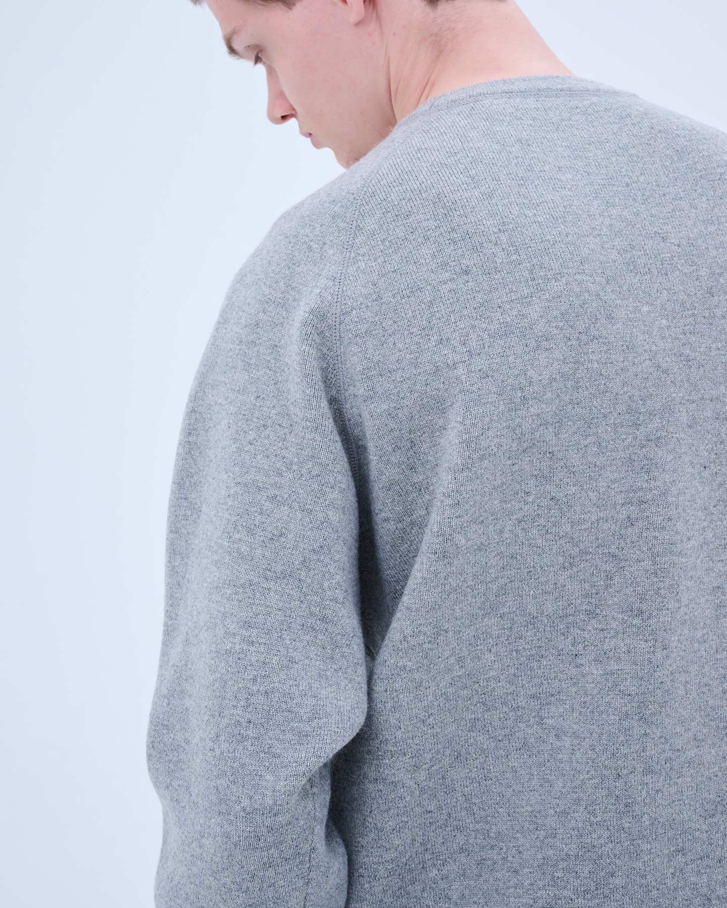 SOPH. | CASHMERE DOUBLE FACE CREWNECK KNIT(M BLACK):