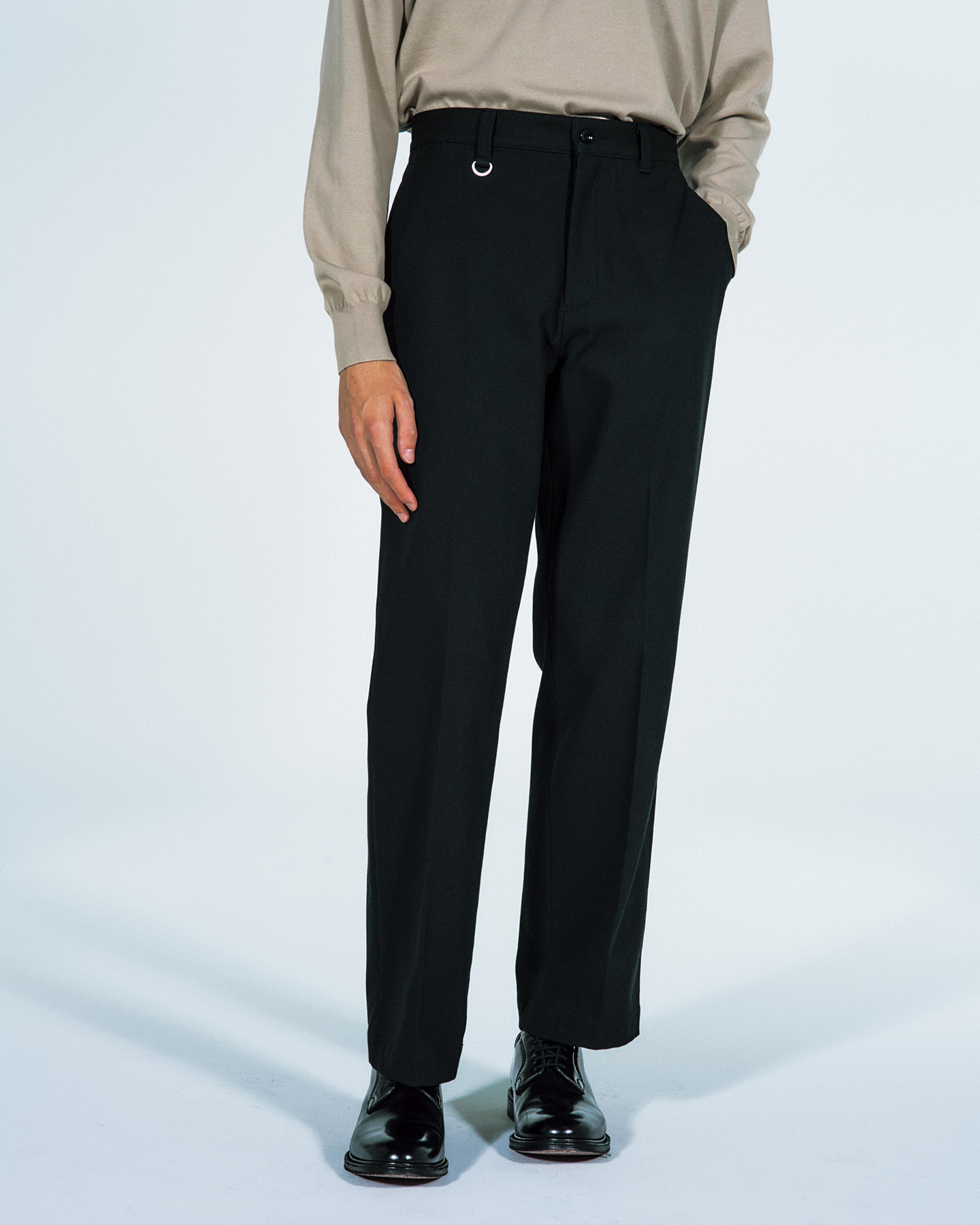 SOPH. | HIGH TWISTED WASHER COTTON SERGE STRAIGHT PANTS(M BEIGE):