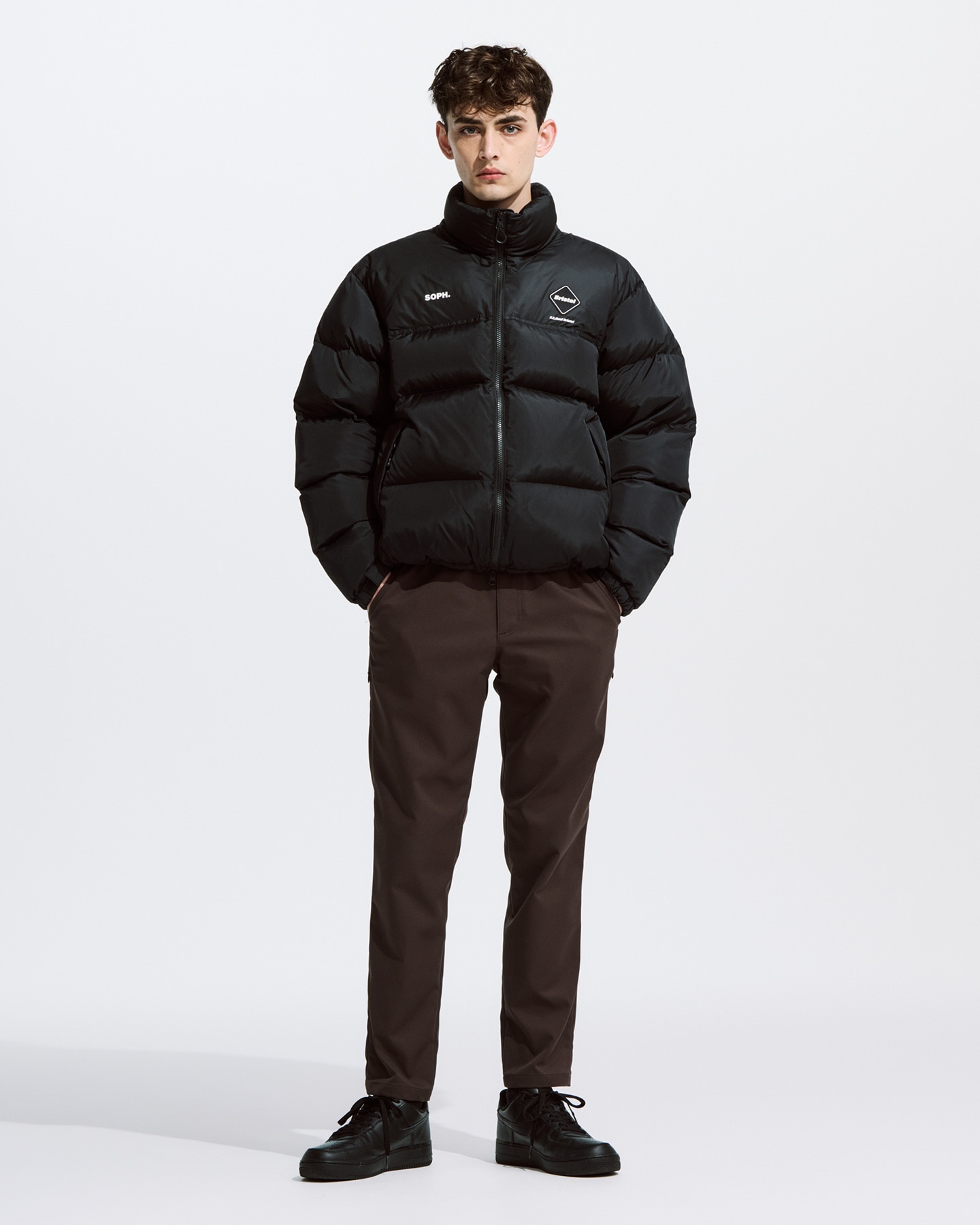 SOPH. | STAND COLLAR DOWN JACKET(L BROWN):