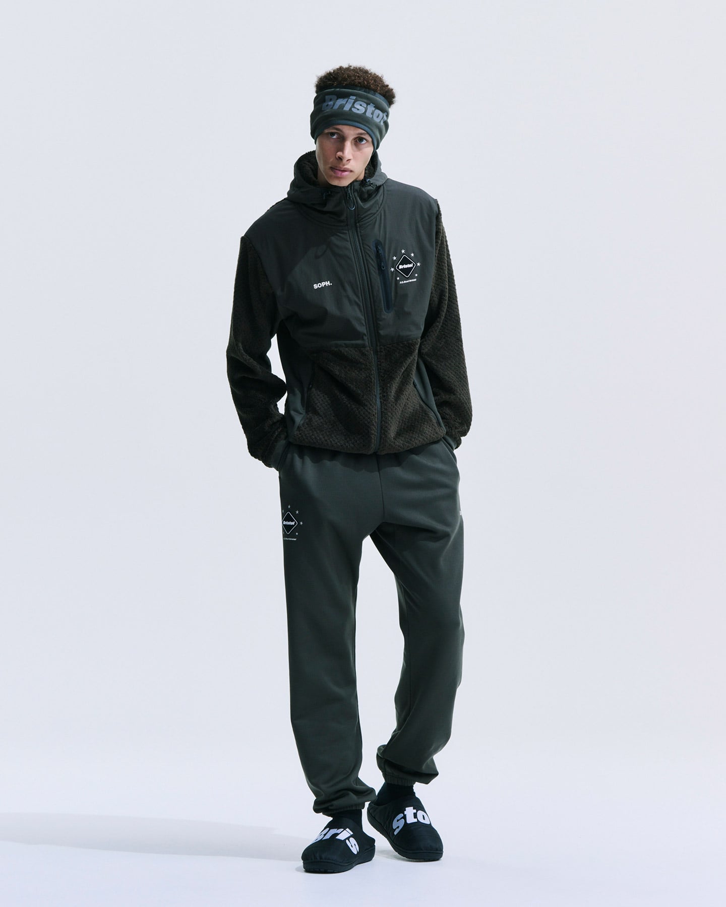 SOPH. | POLARTEC HYBRID HOODED JACKET(S BLACK):