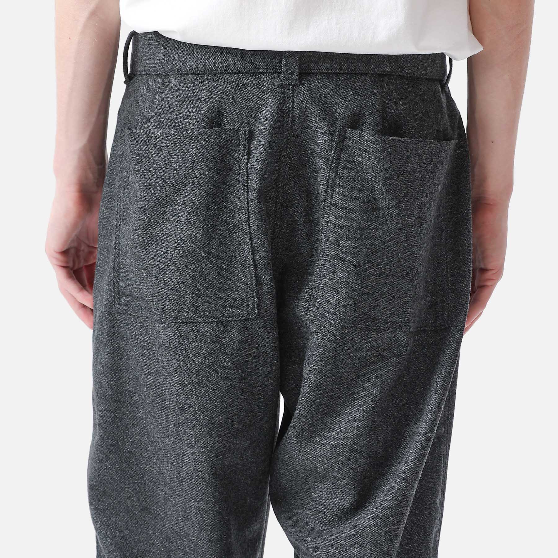 SOPH. | HOME SPUN WIDE BELTED BAGGY TUCK TAPERED PANTS(M CHARCOAL