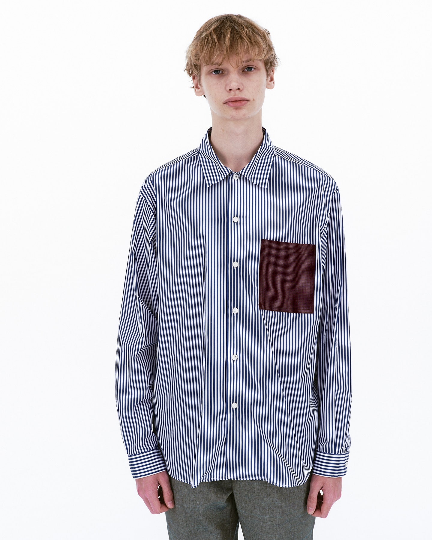 SOPH. | POCKET REGULAR COLLAR BIG SHIRT / Pro 3 by Kvadrat(M NAVY):