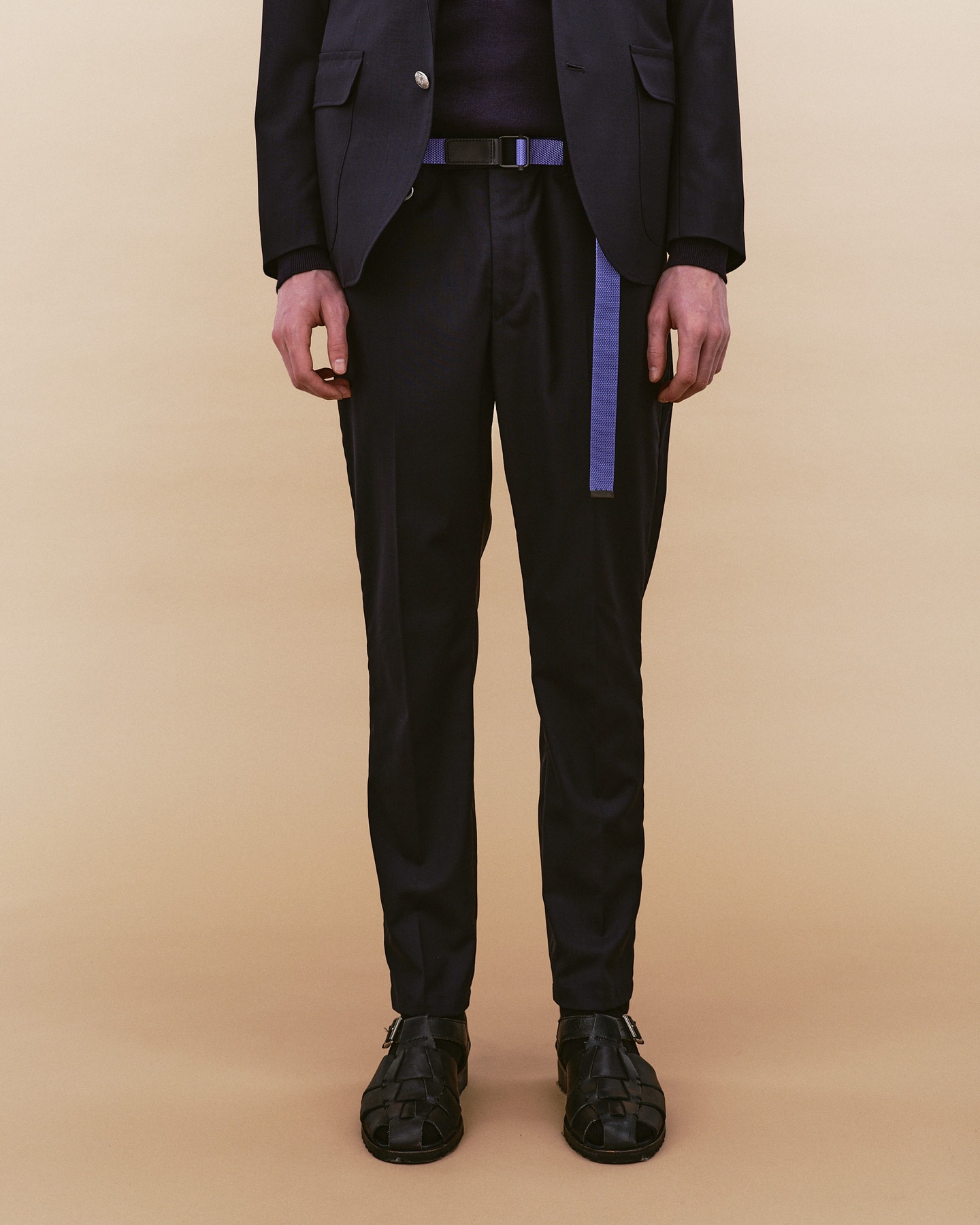 SOPH. | SUMMER STRETCH WOOL SLIM FIT SLACKS(M NAVY):