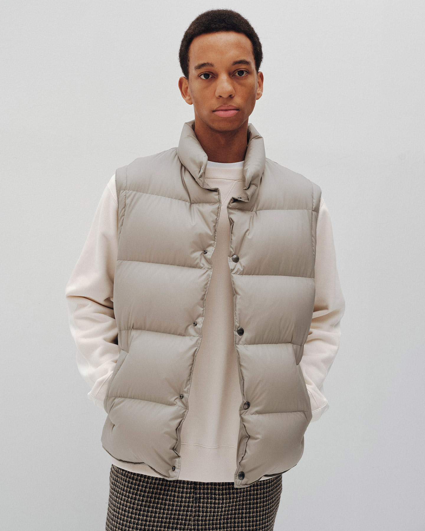 SOPH. | SHADOW RIP STOP DOWN VEST(M LIGHT GRAY):