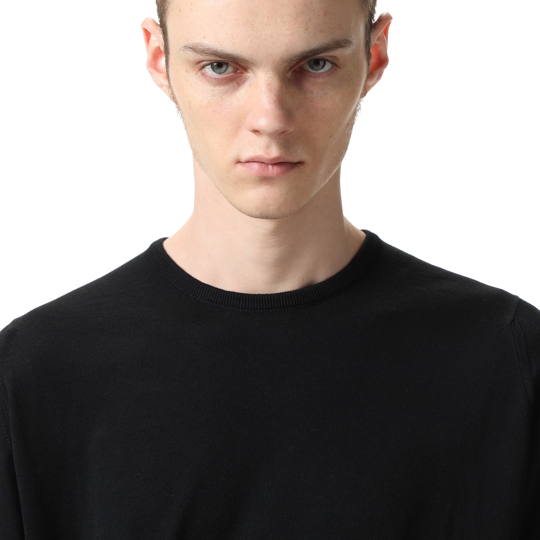 SOPH. | JOHN SMEDLEY COTTON CREWNECK KNIT(2 BLACK):