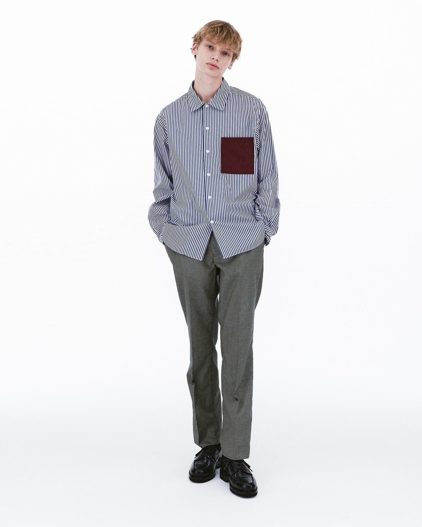 SOPH. | POCKET REGULAR COLLAR BIG SHIRT / Pro 3 by Kvadrat(M NAVY):