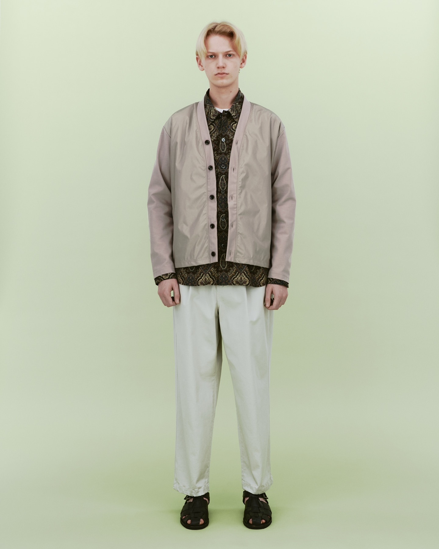 SOPH. | STRETCH CHINO BELTED TUCK HEM CORD TAPERED PANTS(M LIGHT