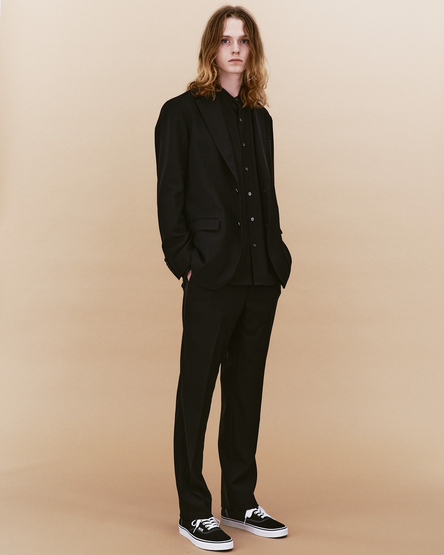 SOPH. | SUPER BLACK WOOL STRAIGHT PANTS(L BLACK):