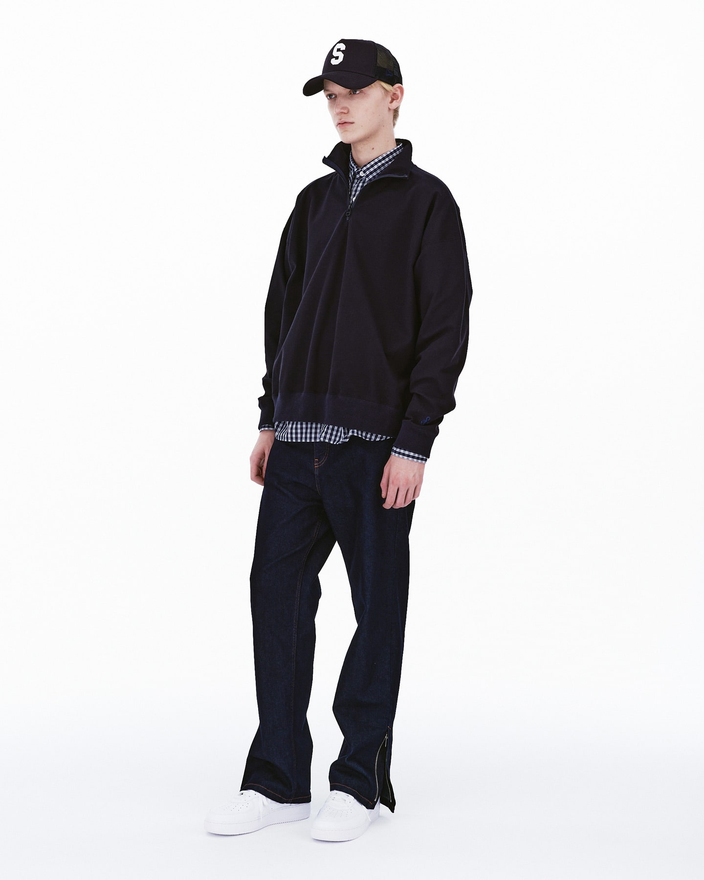 SOPH. | HALF ZIP SUPER BAGGY TOP(M NAVY):