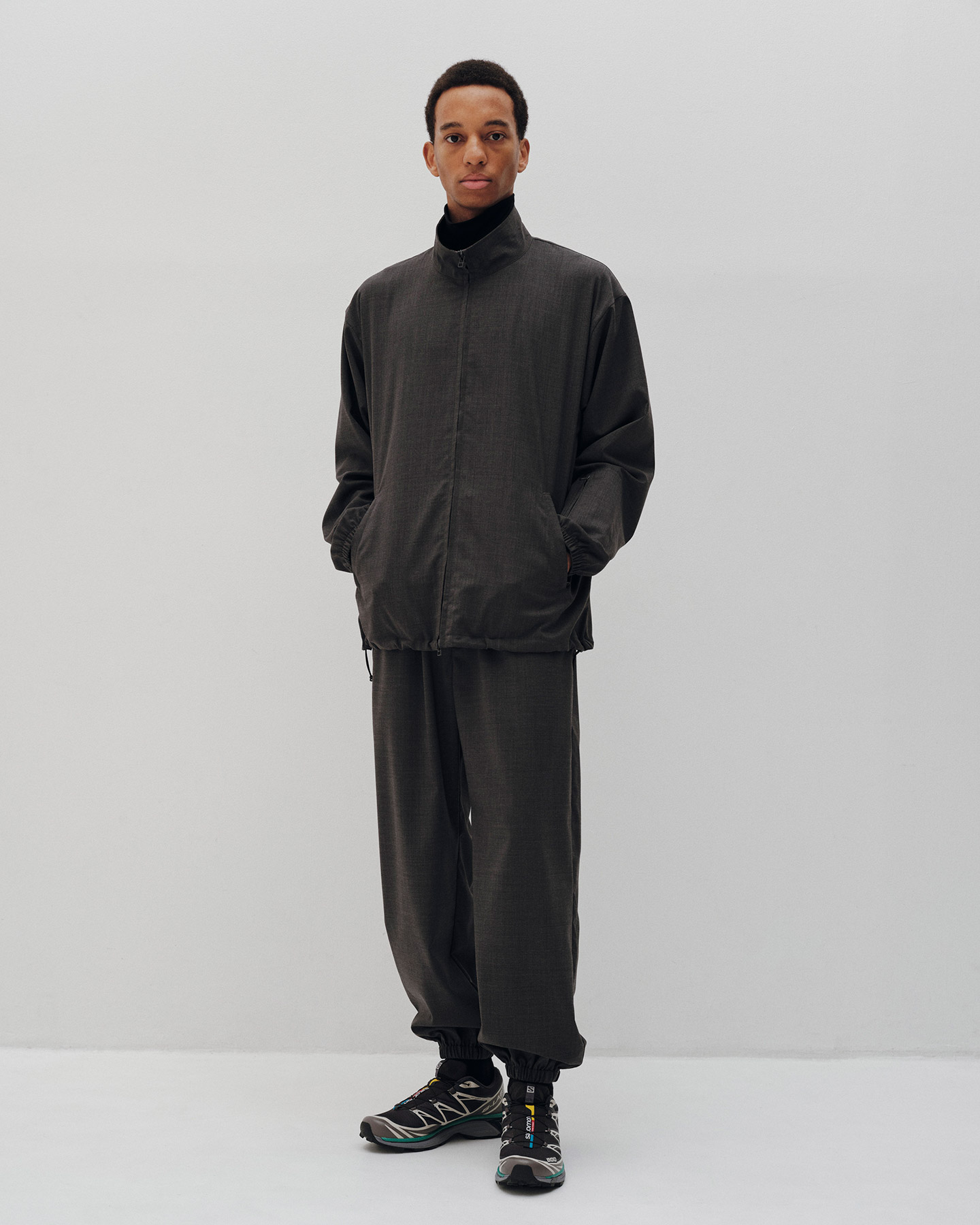 SOPH. | WOOL TROPICAL STAND COLLAR JACKET(M BLACK):