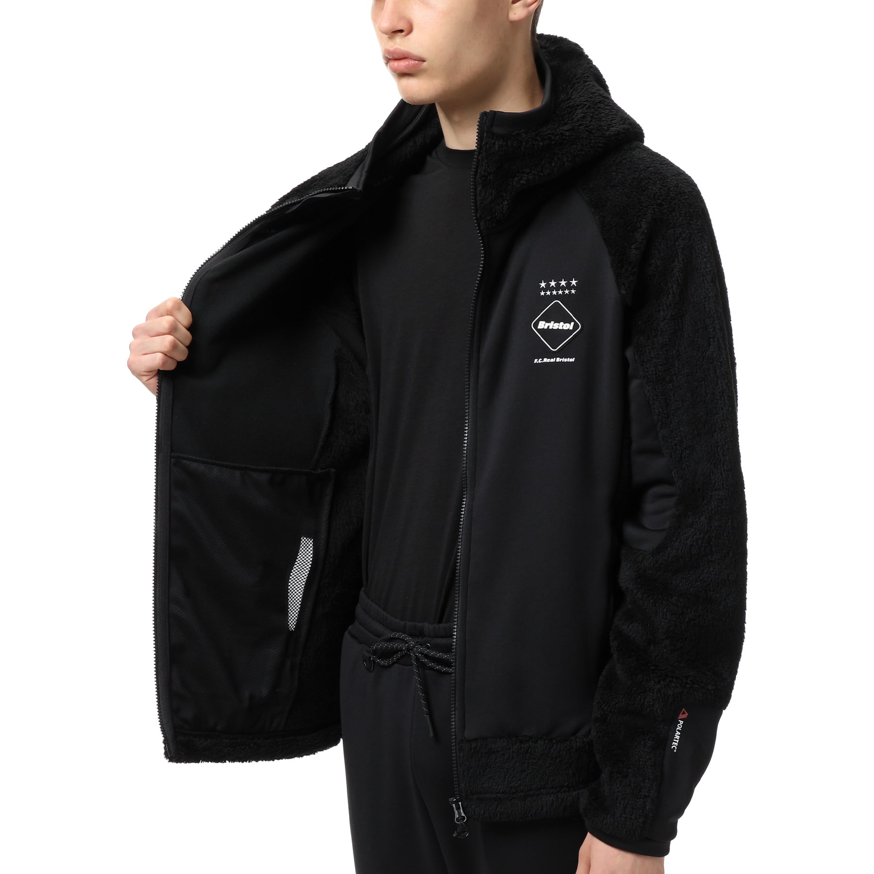 美品 FCRB POLARTEC HIGH LOFT HOODIE M-