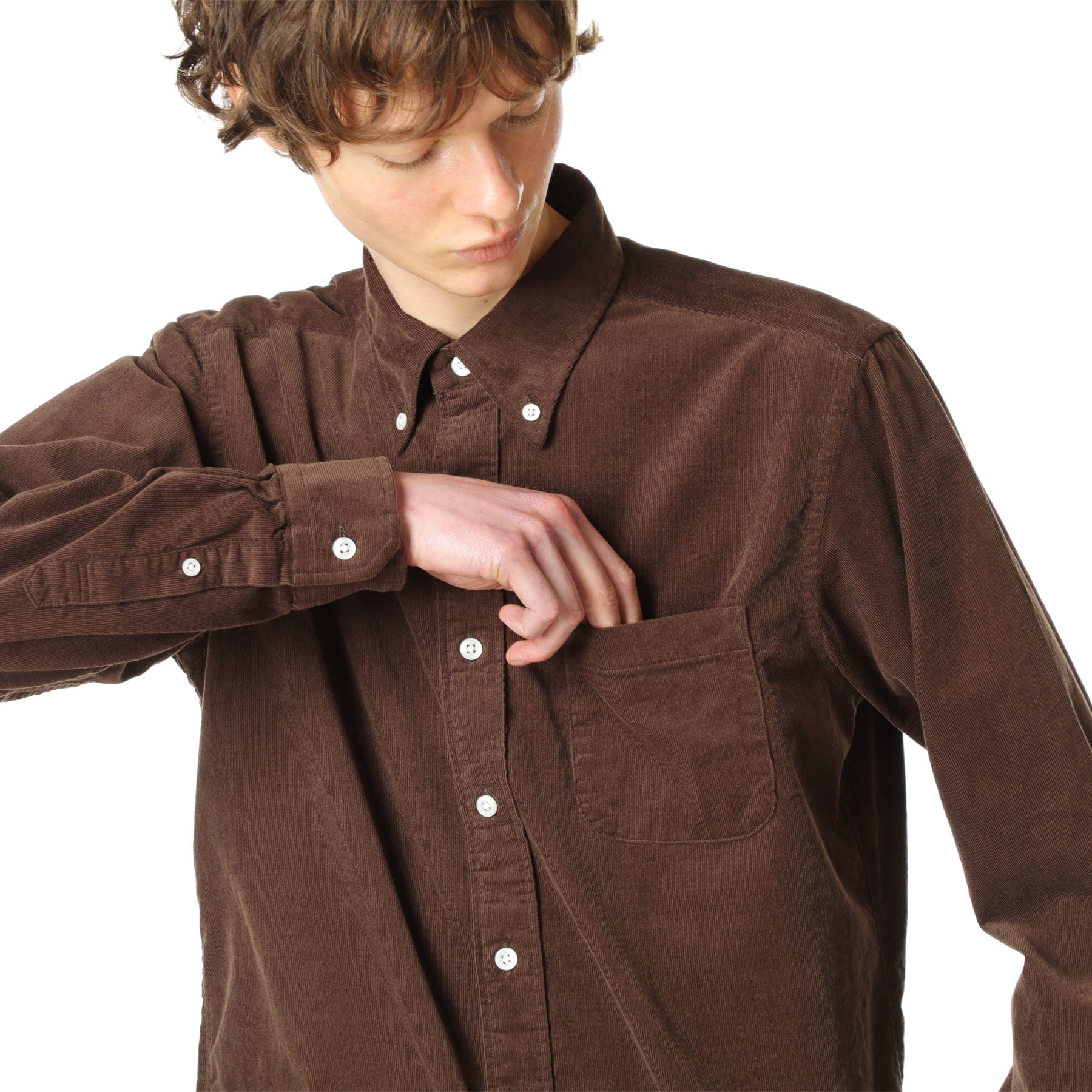 SOPH. | BACK HEM PANELED B.D SHIRT(S BROWN):