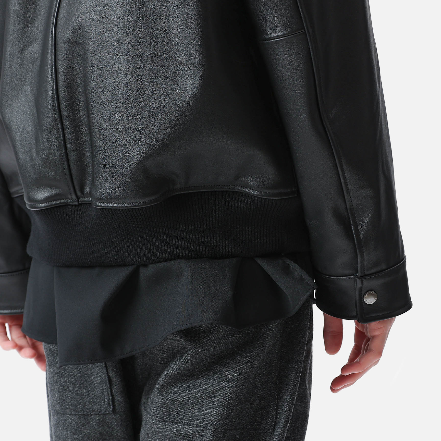 SOPH. | LEATHER ZIP JACKET(XL BLACK):