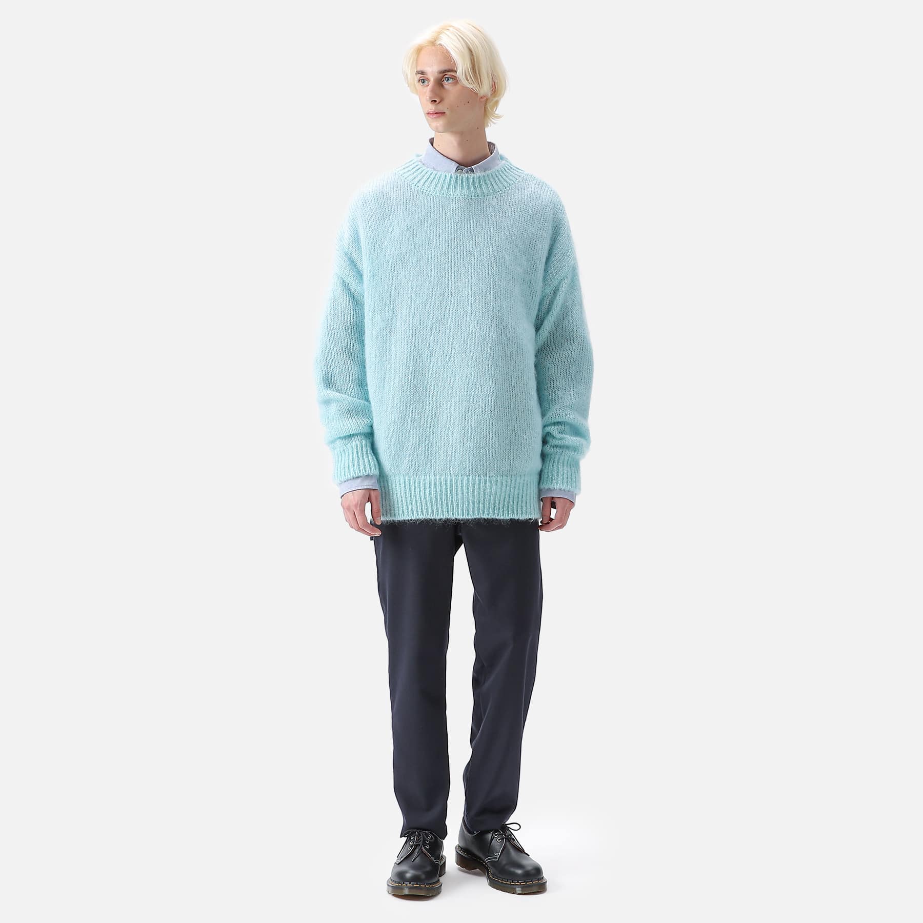 SOPH. | MOHAIR CREWNECK KNIT(2 LIGHT BLUE):