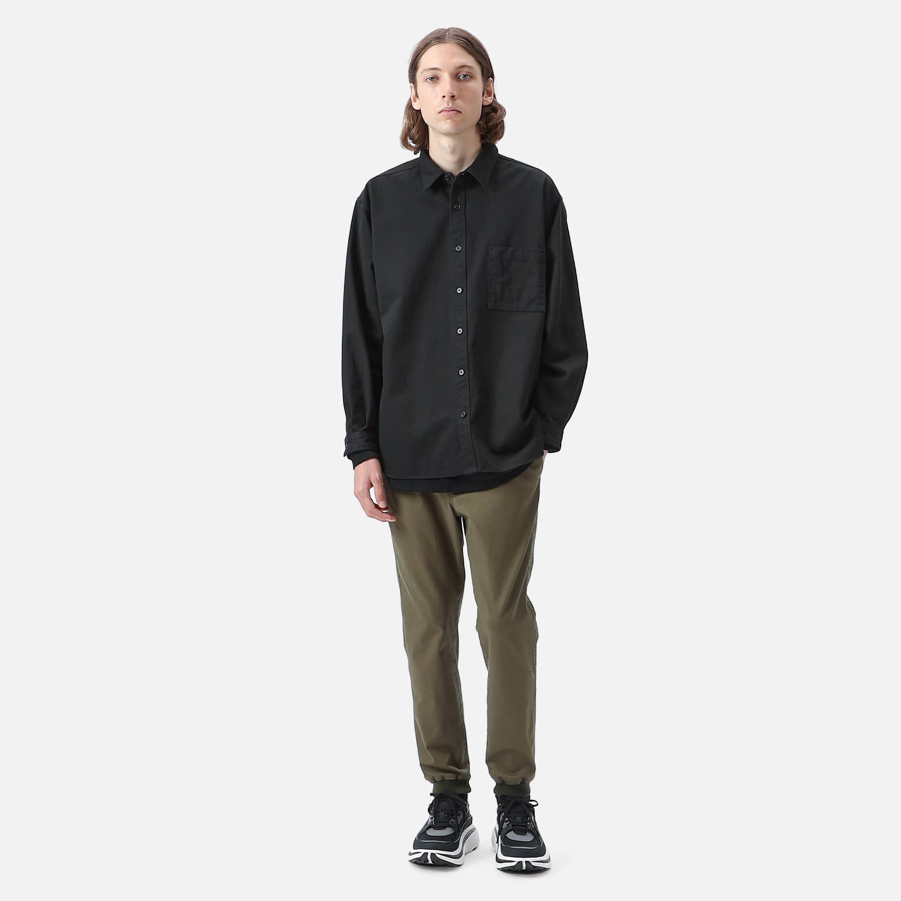 SOPH. | BAGGY REGULAR COLLAR SHIRT JACKET(XL BLACK):