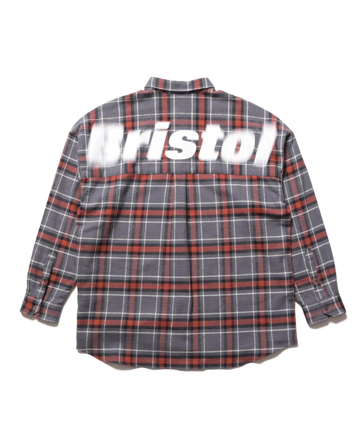 SOPH. | FLANNEL BIG LOGO BAGGY SHIRT(M GRAY):