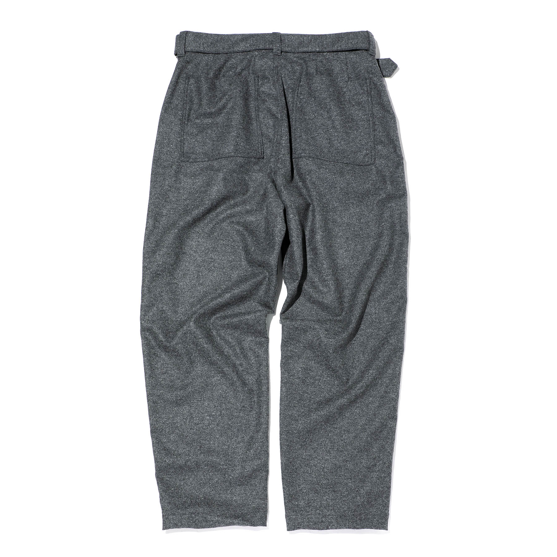 SOPH. | HOME SPUN WIDE BELTED BAGGY TUCK TAPERED PANTS(M CHARCOAL