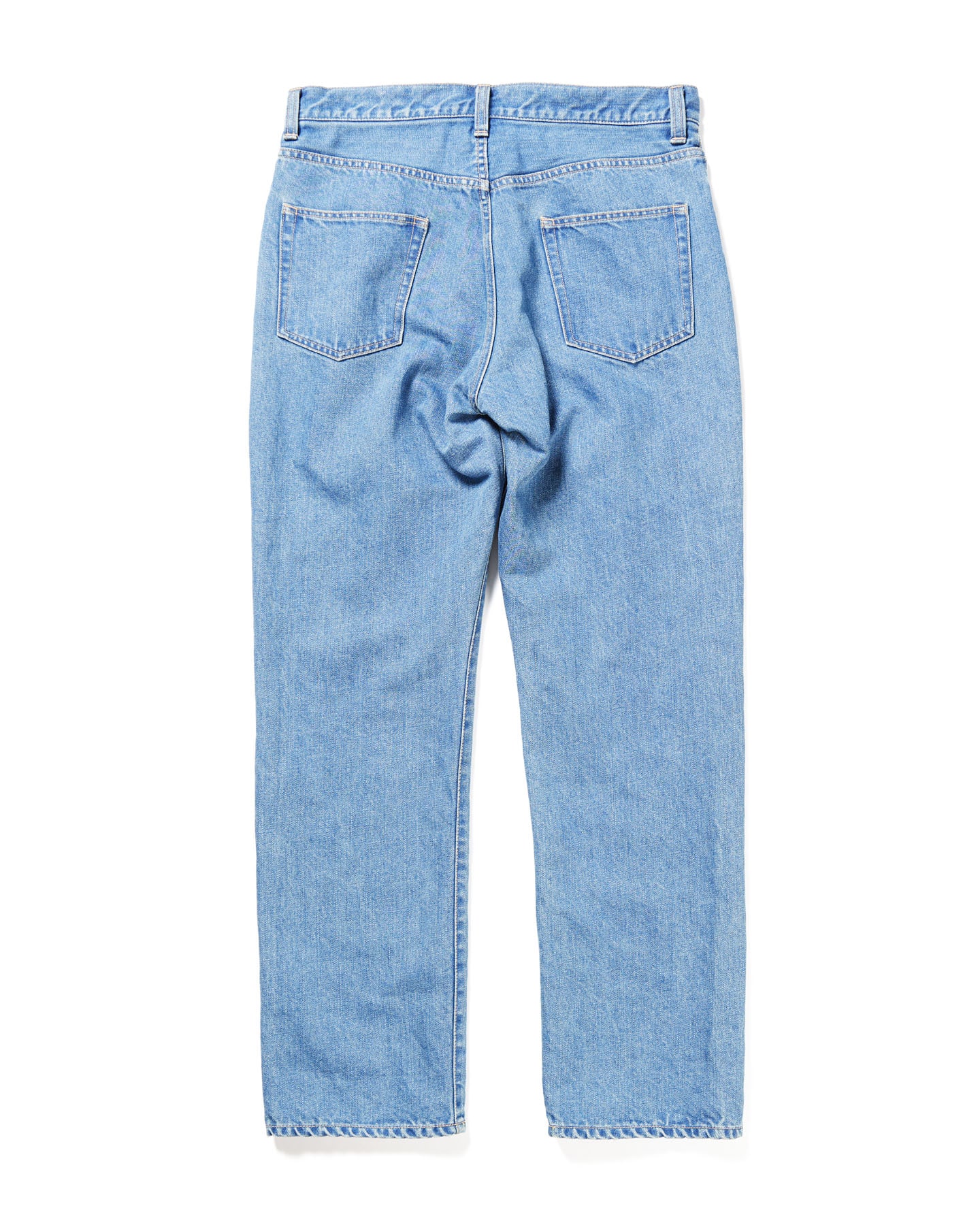 WASHED LINEN DENIM STANDARD PANTS(M LIGHT INDIGO) - SOPH.