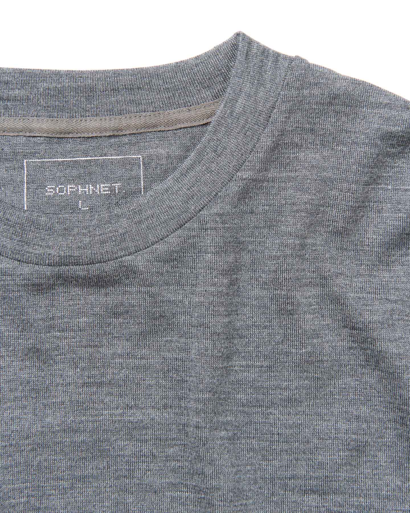 SOPH. | WASHABLE WOOL HEM RIBBED S/S TOP(M GRAY):